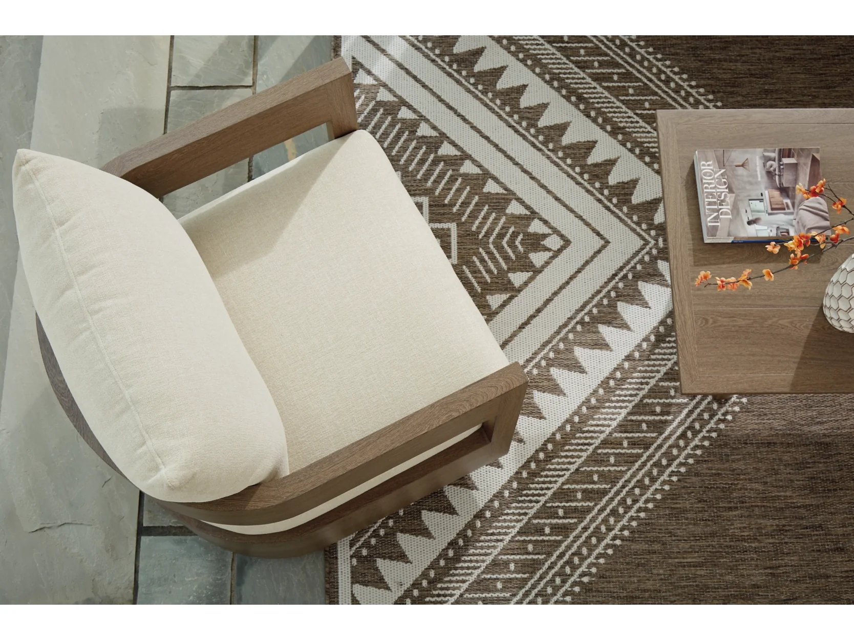 Serene Bay Outdoor Swivel Dining Chair with Cushion (Set of 2) - Image 6