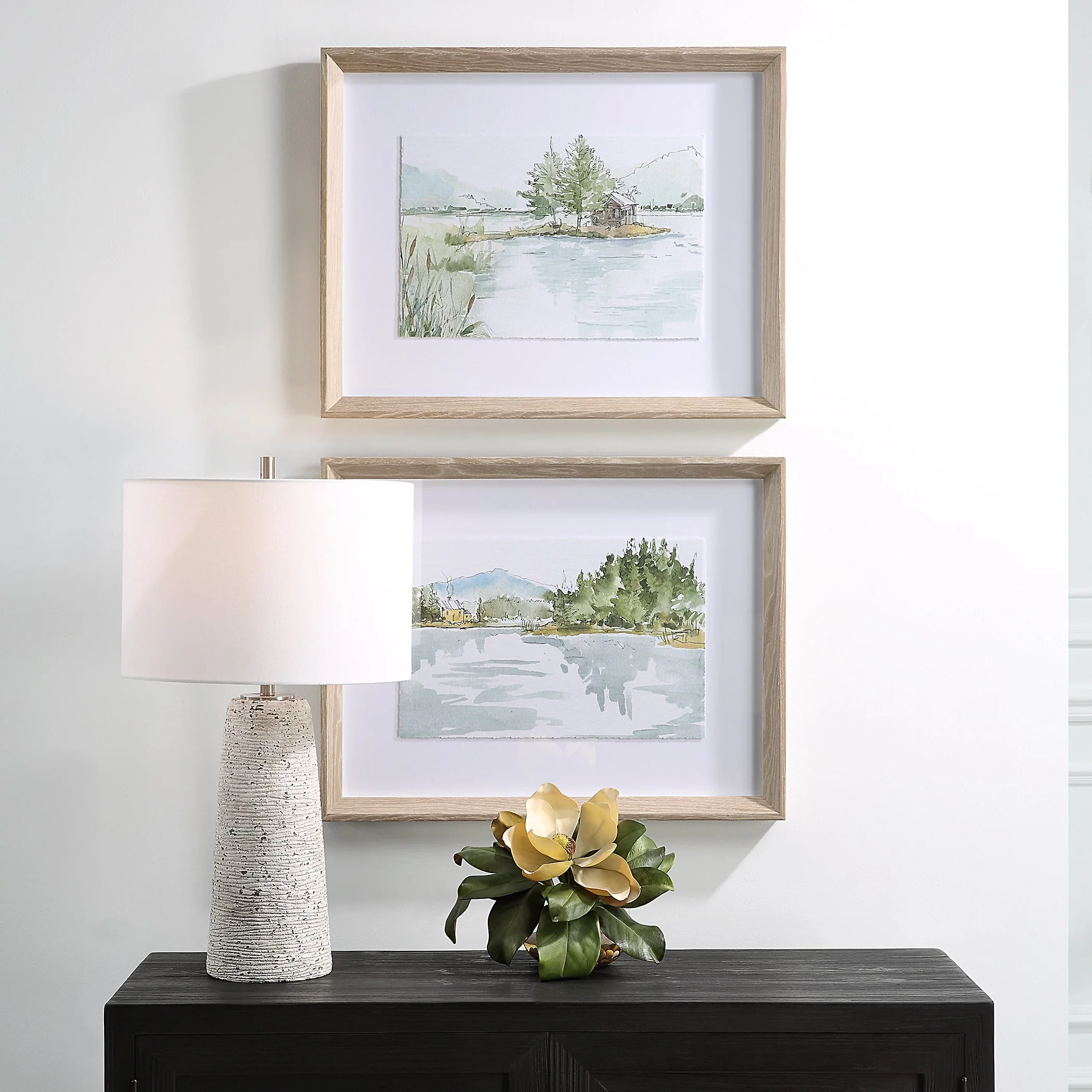 Serene Lake Framed Prints, S/2 - Image 5