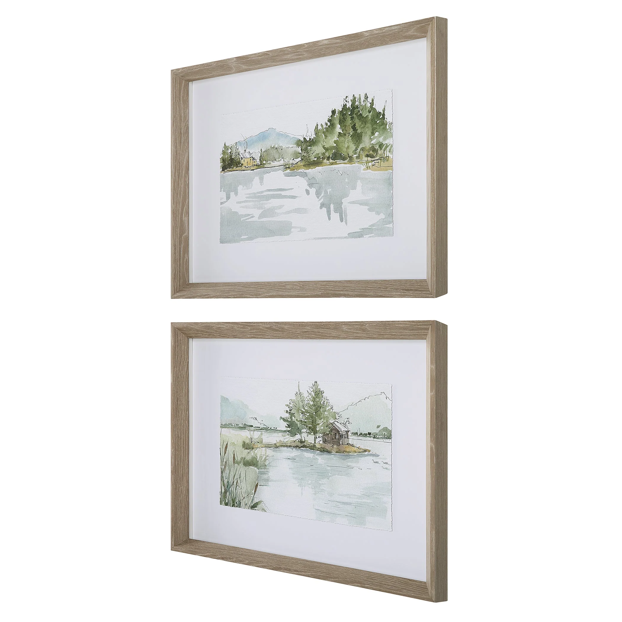 Serene Lake Framed Prints, S/2 - Image 8