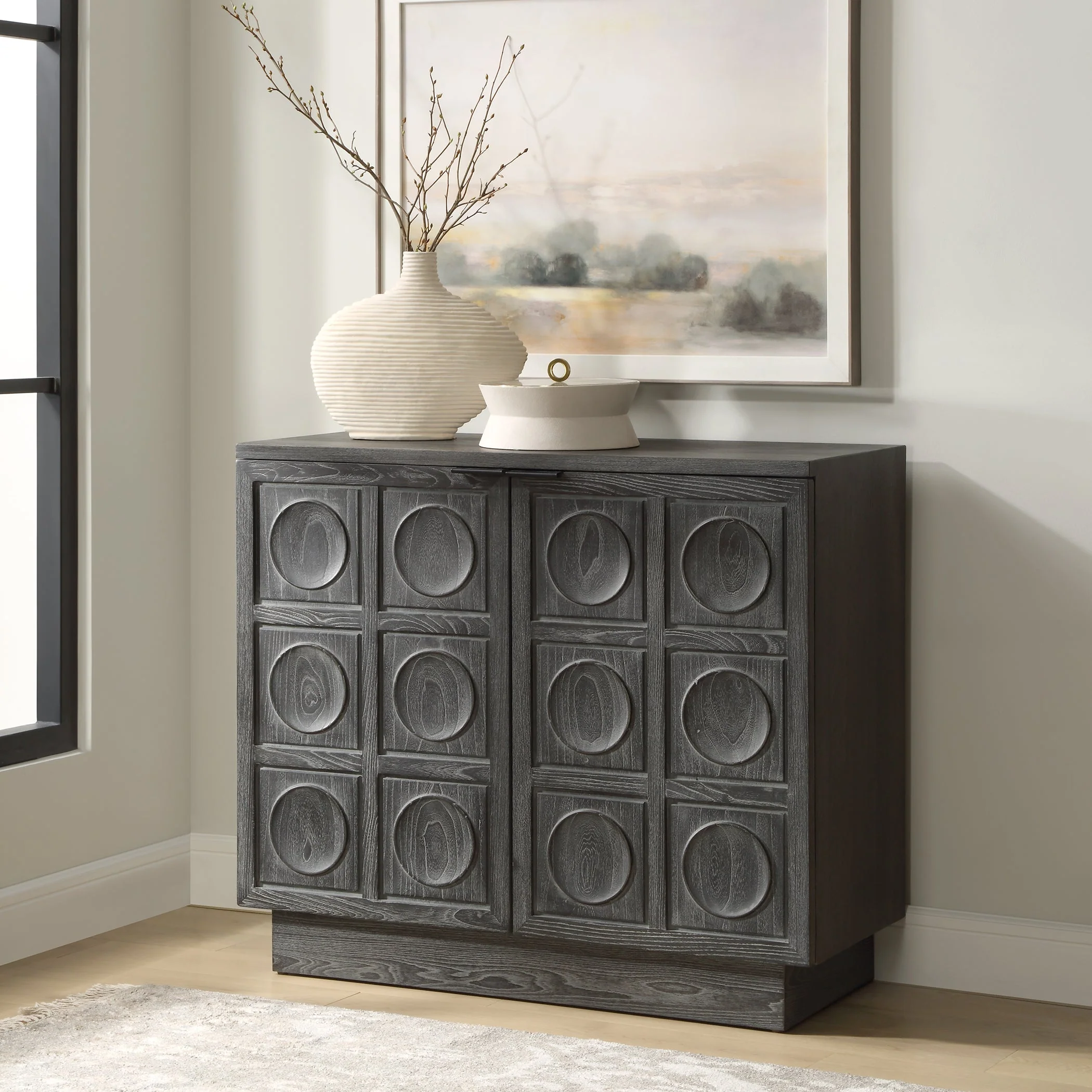 Shelby 2 Door Ebony Stained Cabinet - Image 3
