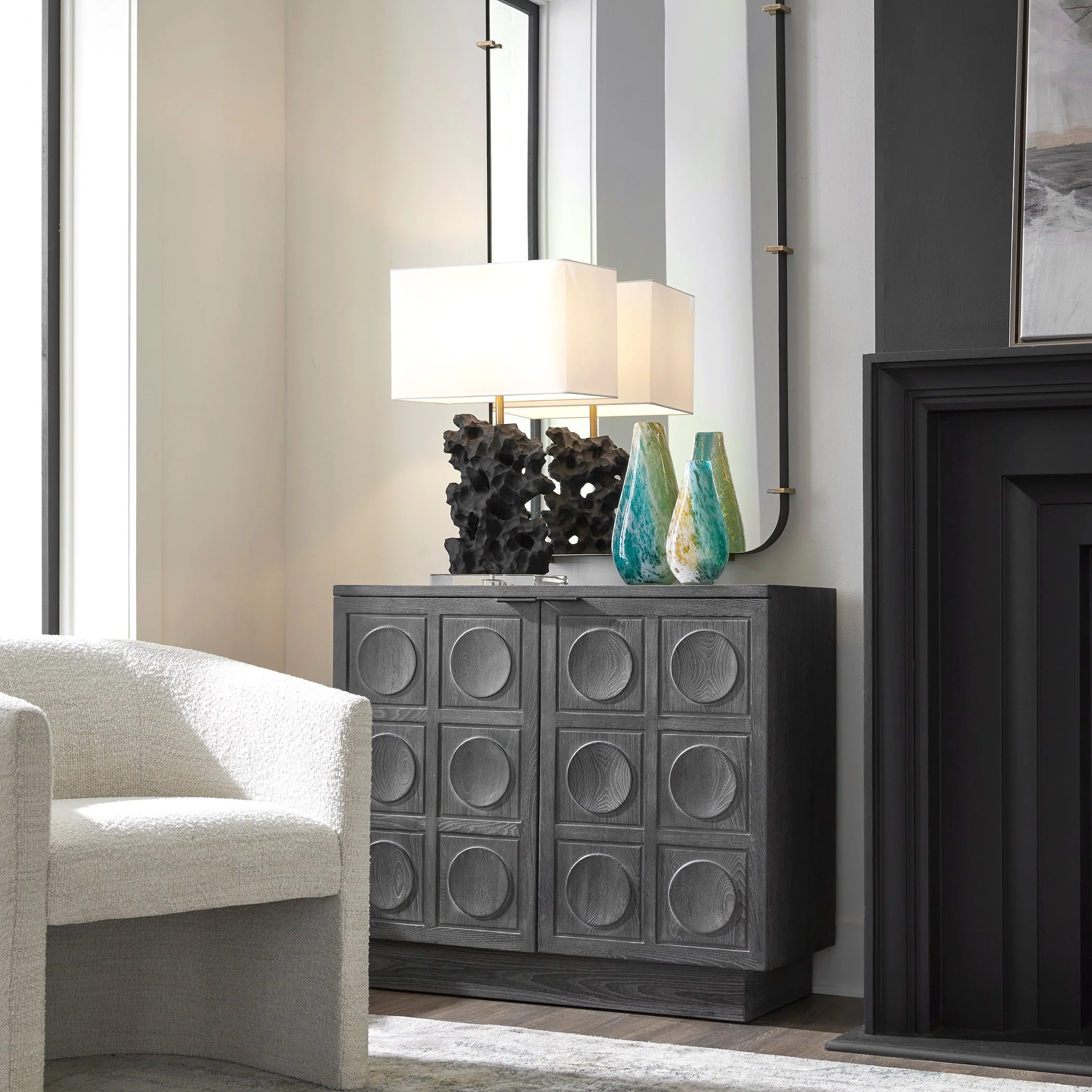 Shelby 2 Door Ebony Stained Cabinet - Image 4