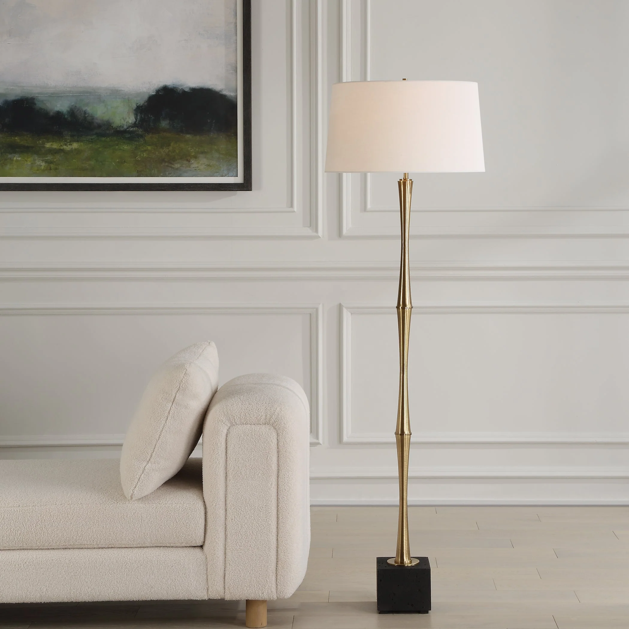 Shino Antique Brass Floor Lamp - Image 2