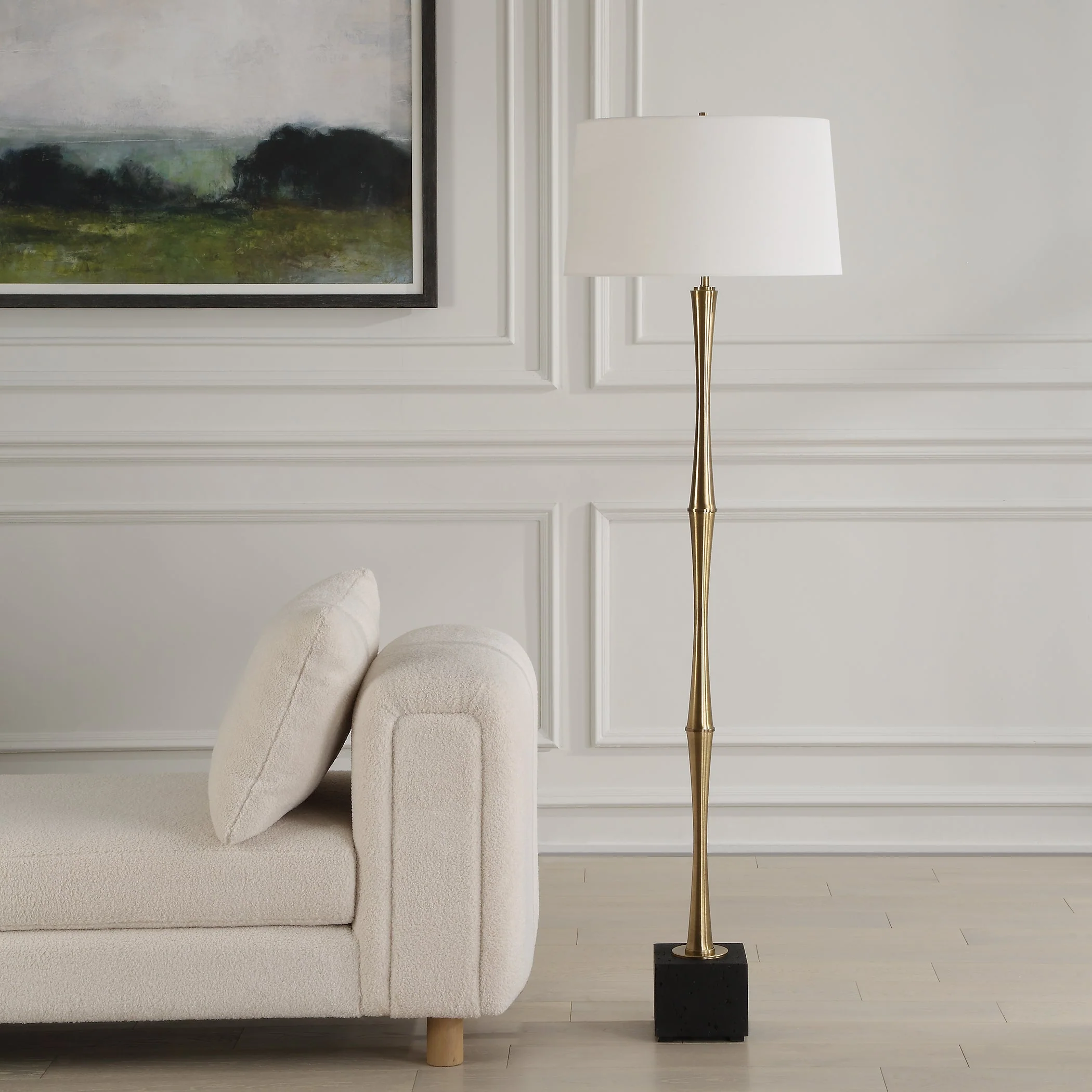 Shino Antique Brass Floor Lamp - Image 3