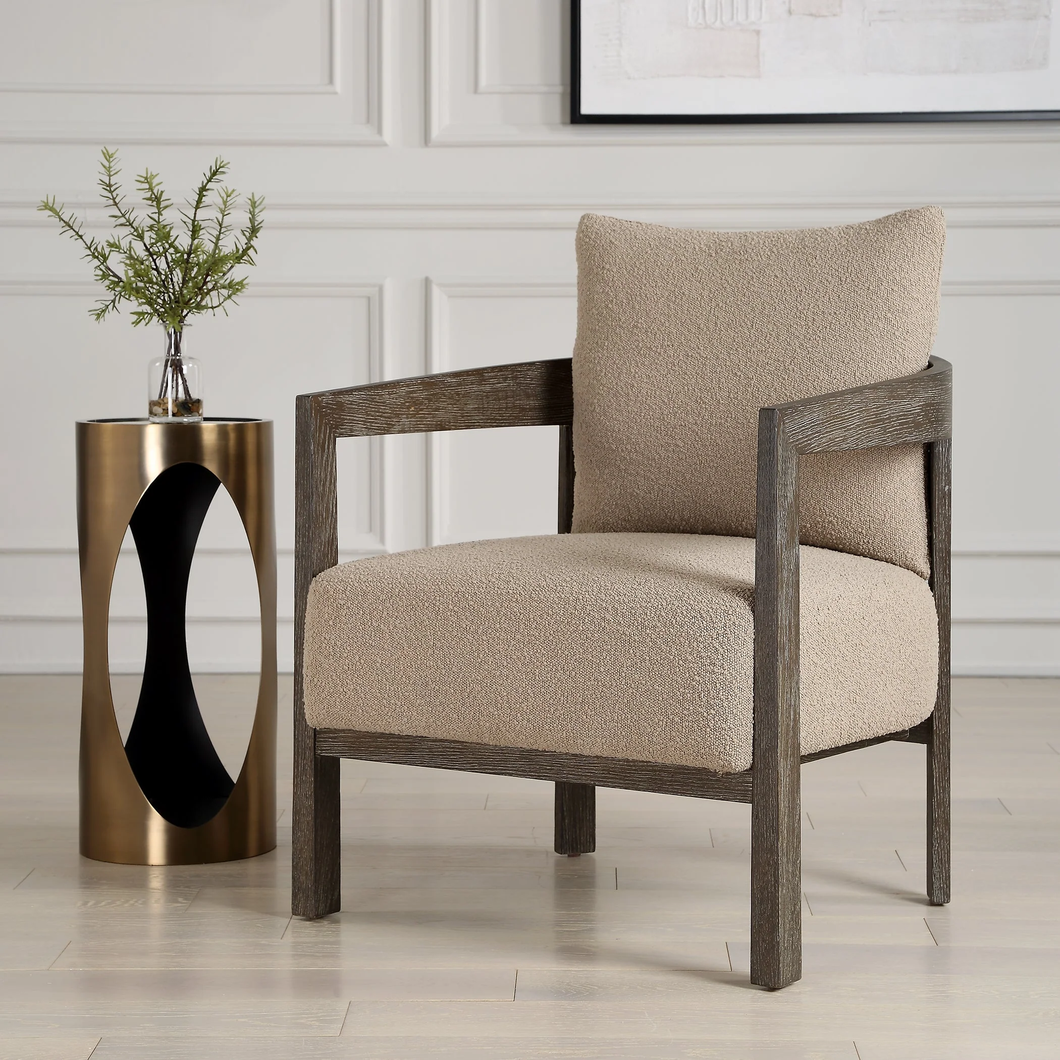 Sienna Sand Fabric Accent Chair - Image 3