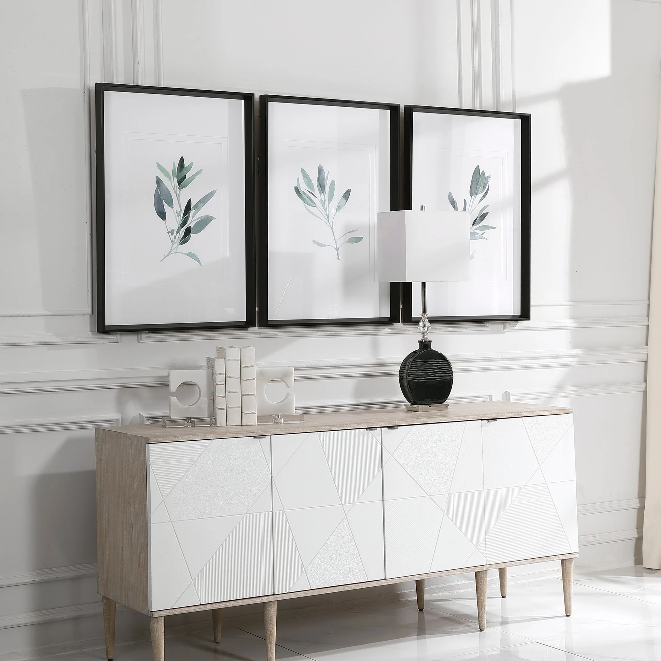 Simple Sage Framed Prints, S/3 - Image 6