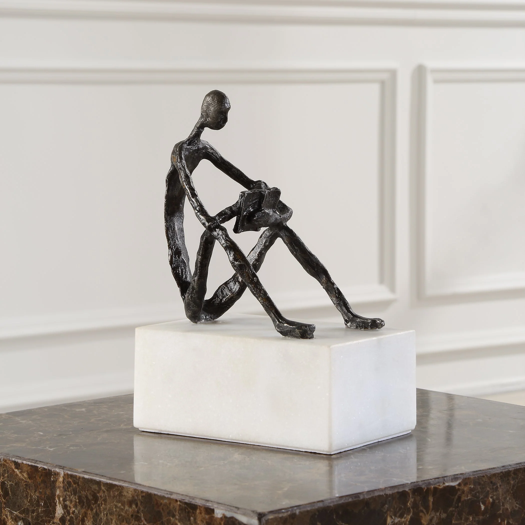 Sit Back, Relax And Read, Iron Sculpture - Image 2
