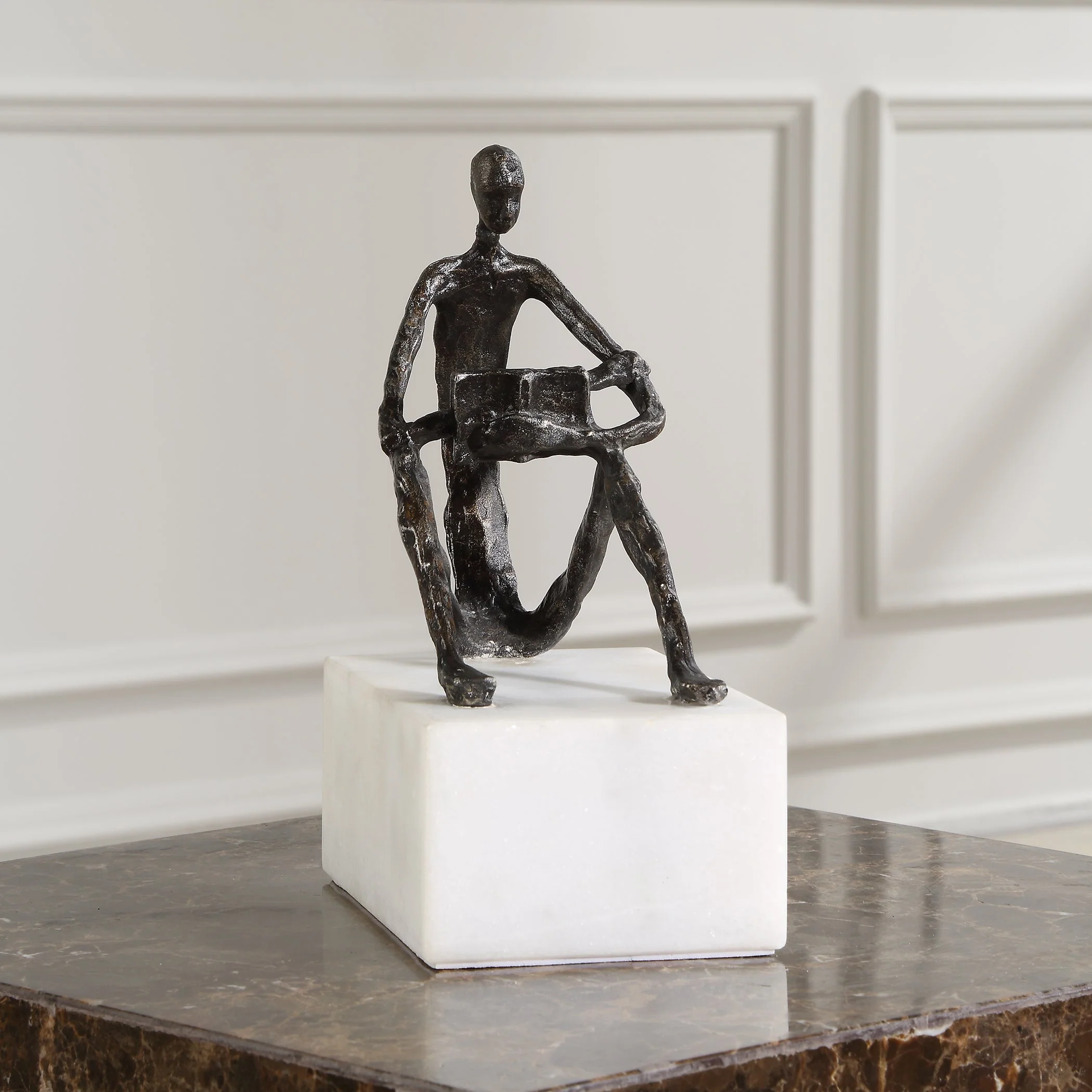 Sit Back, Relax And Read, Iron Sculpture - Image 3