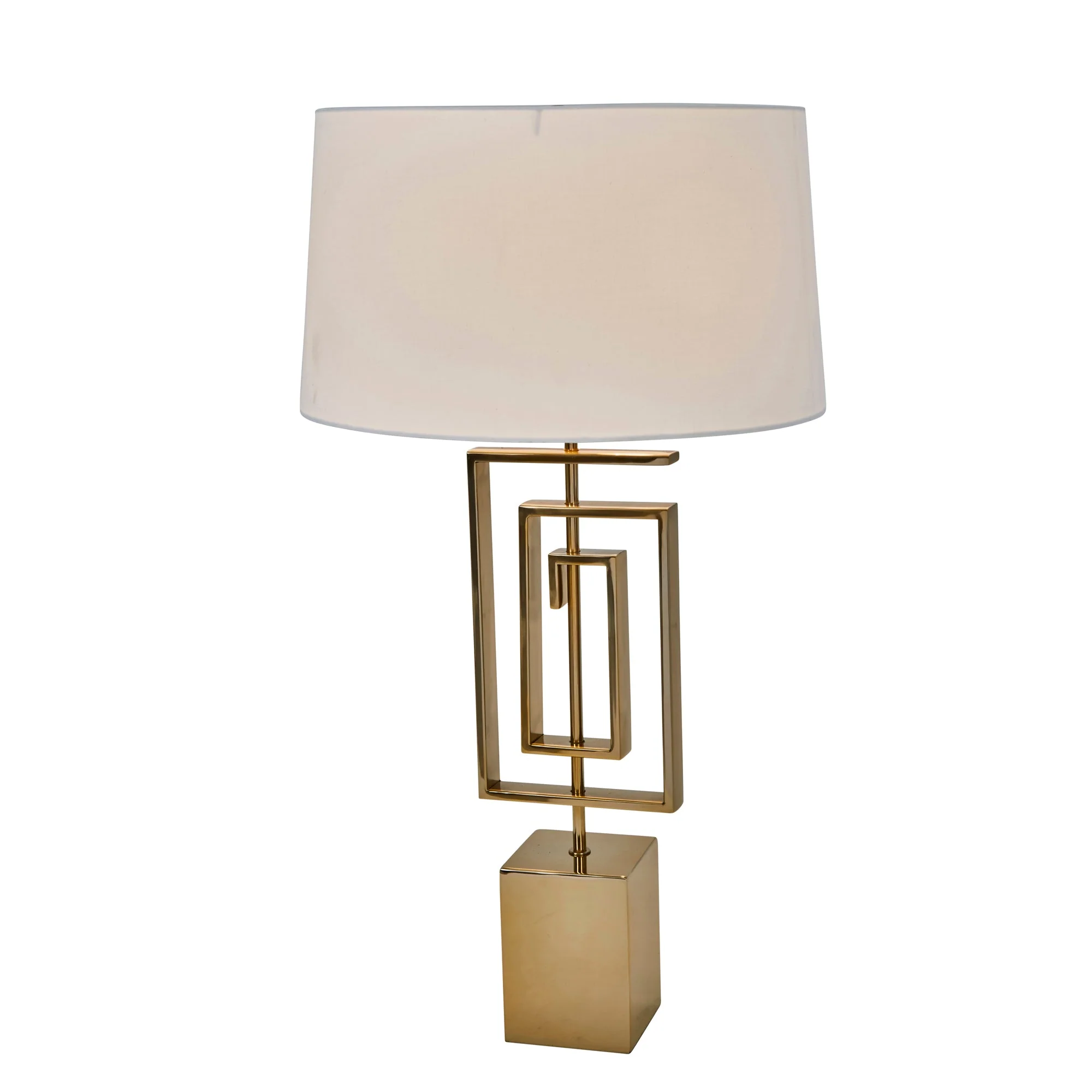 STAINLESS STEEL 28" GEOMETRICTABLE LAMP, GOLD - Image 2