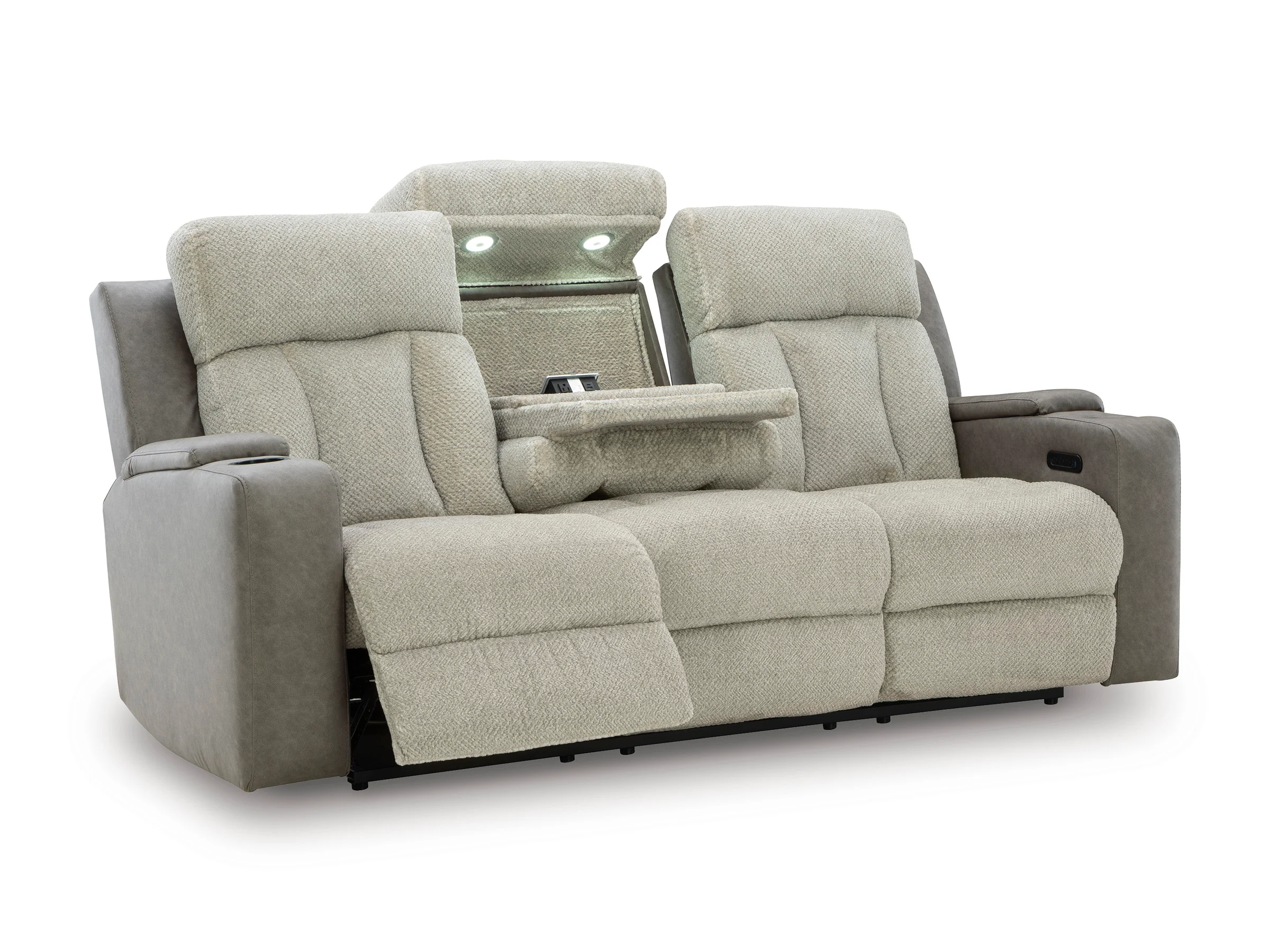 Stately Check PWR REC Sofa with ADJ Headrest - Image 4