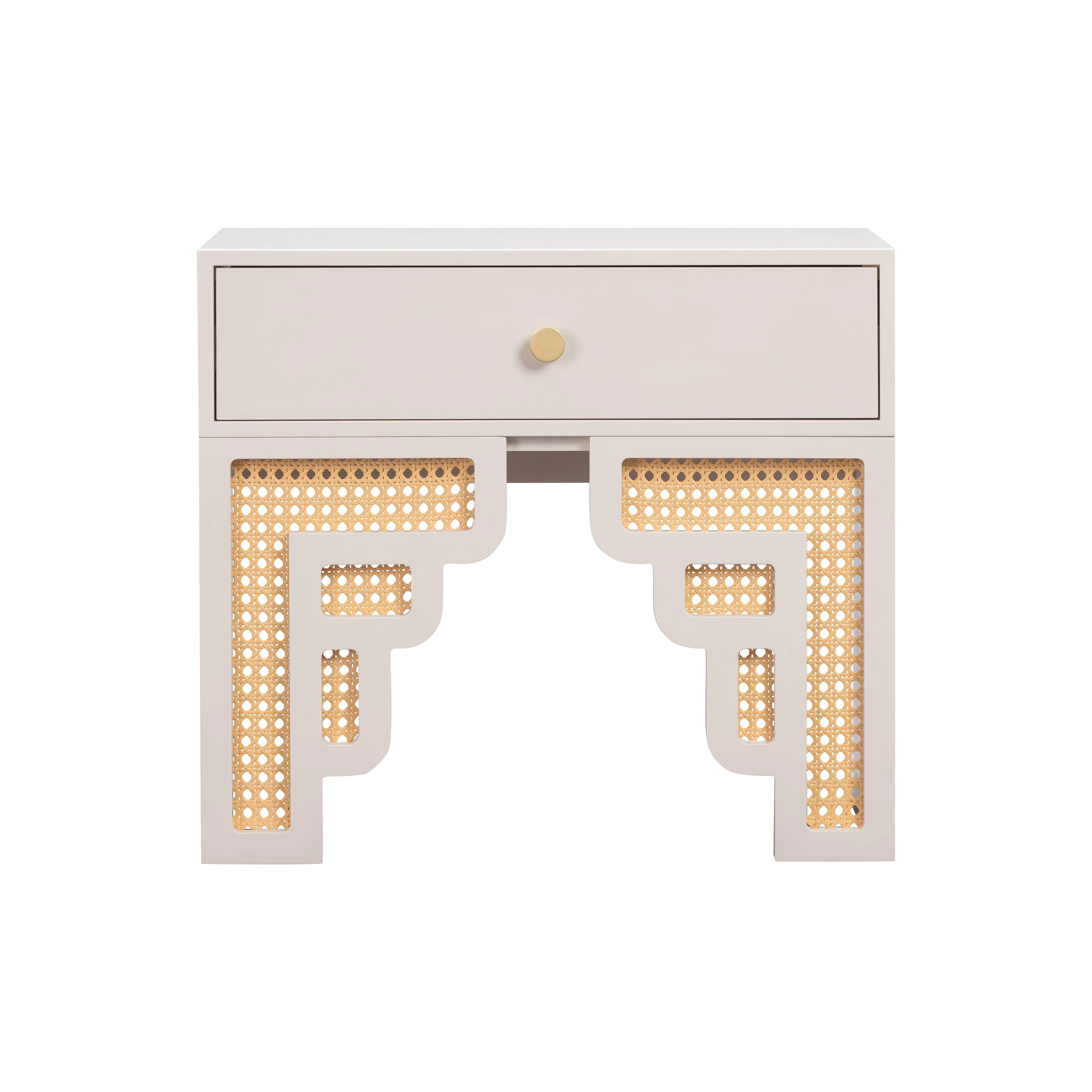 Suzie Cream & Rattan Nightstand - Image 3