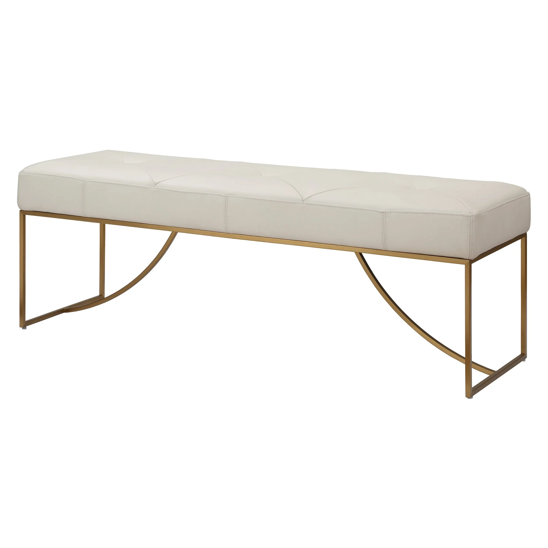 Swale Ivory Leather Bench - Image 4
