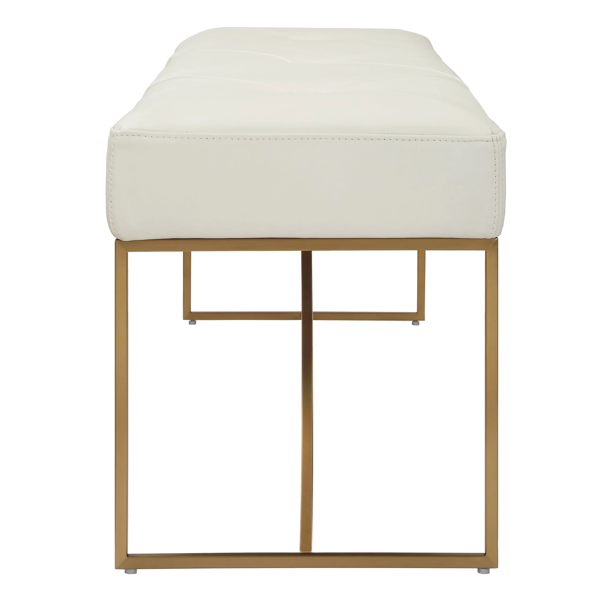 Swale Ivory Leather Bench - Image 5