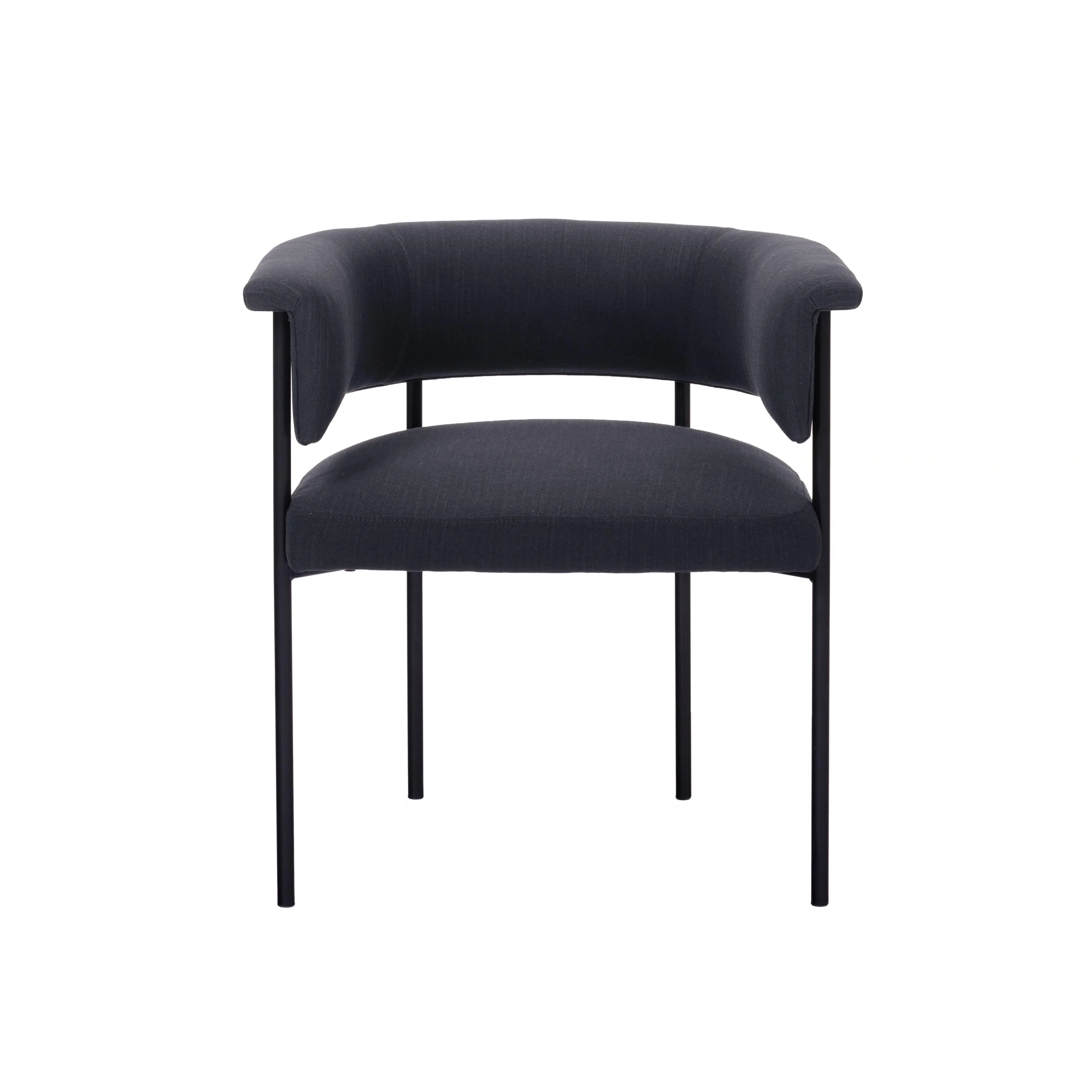 Taylor Black Performance Linen Dining Chair - Image 3