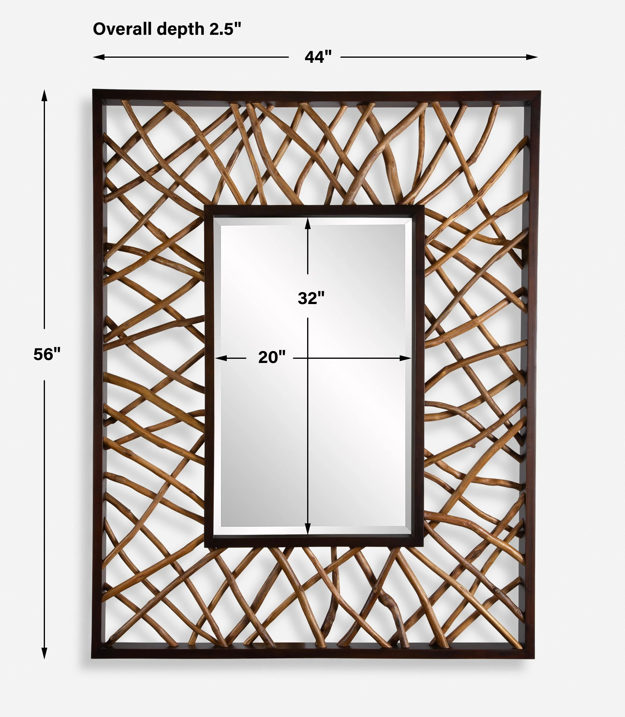 Teak Maze Rectangle Mirror - Image 3