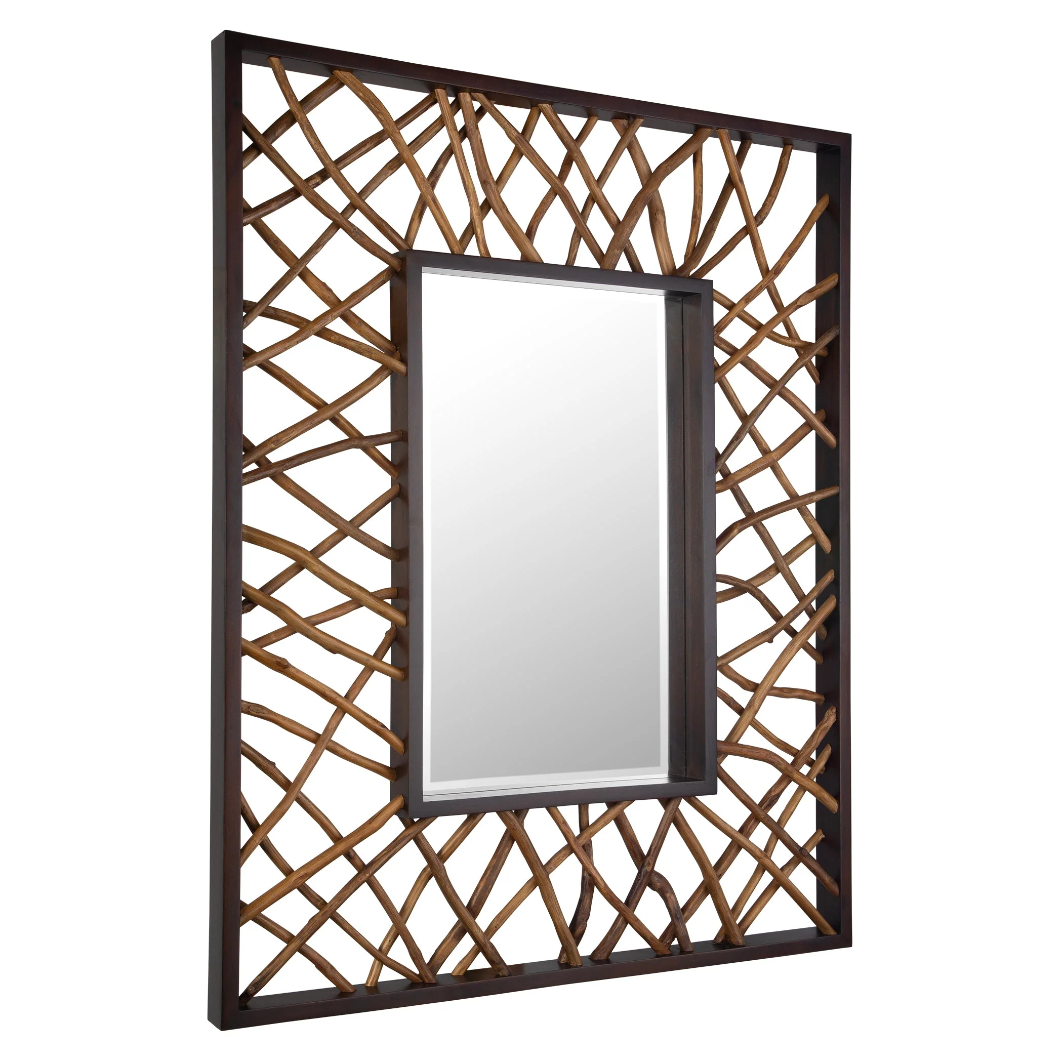 Teak Maze Rectangle Mirror - Image 4