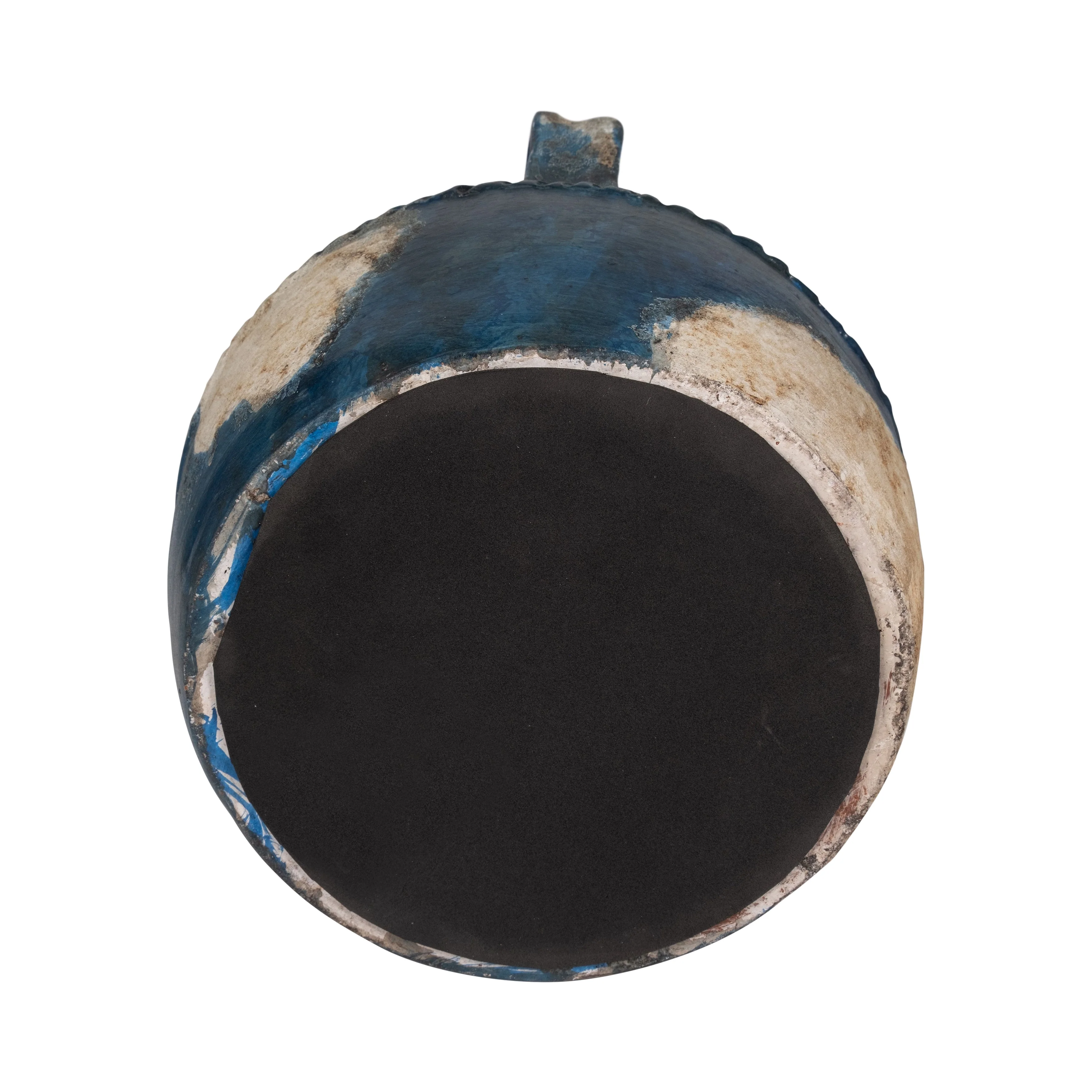 Terracotta, 12" Triple Handle Jug, Blue/ivory - Image 16