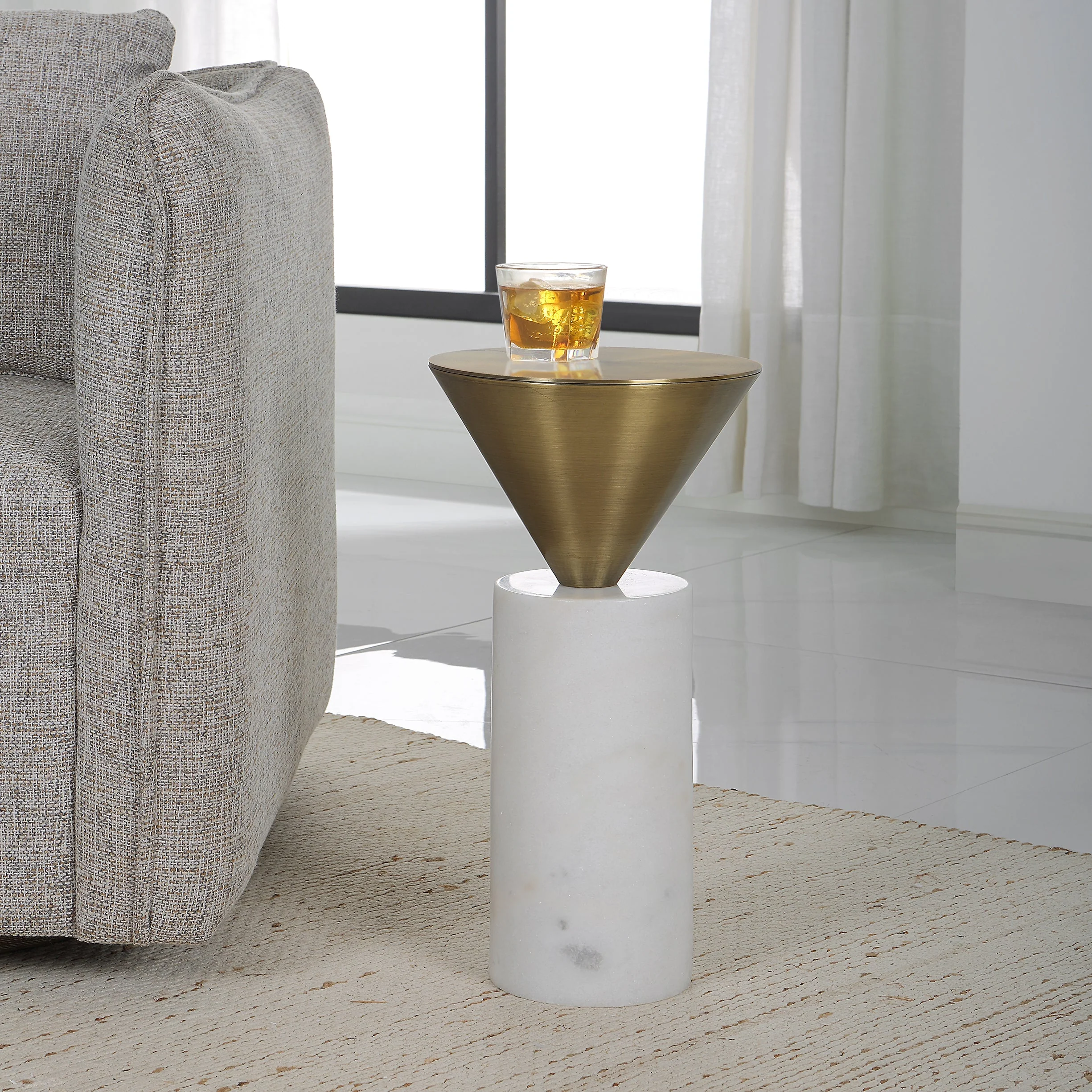Top Hat Drink Table, Brass - Image 2