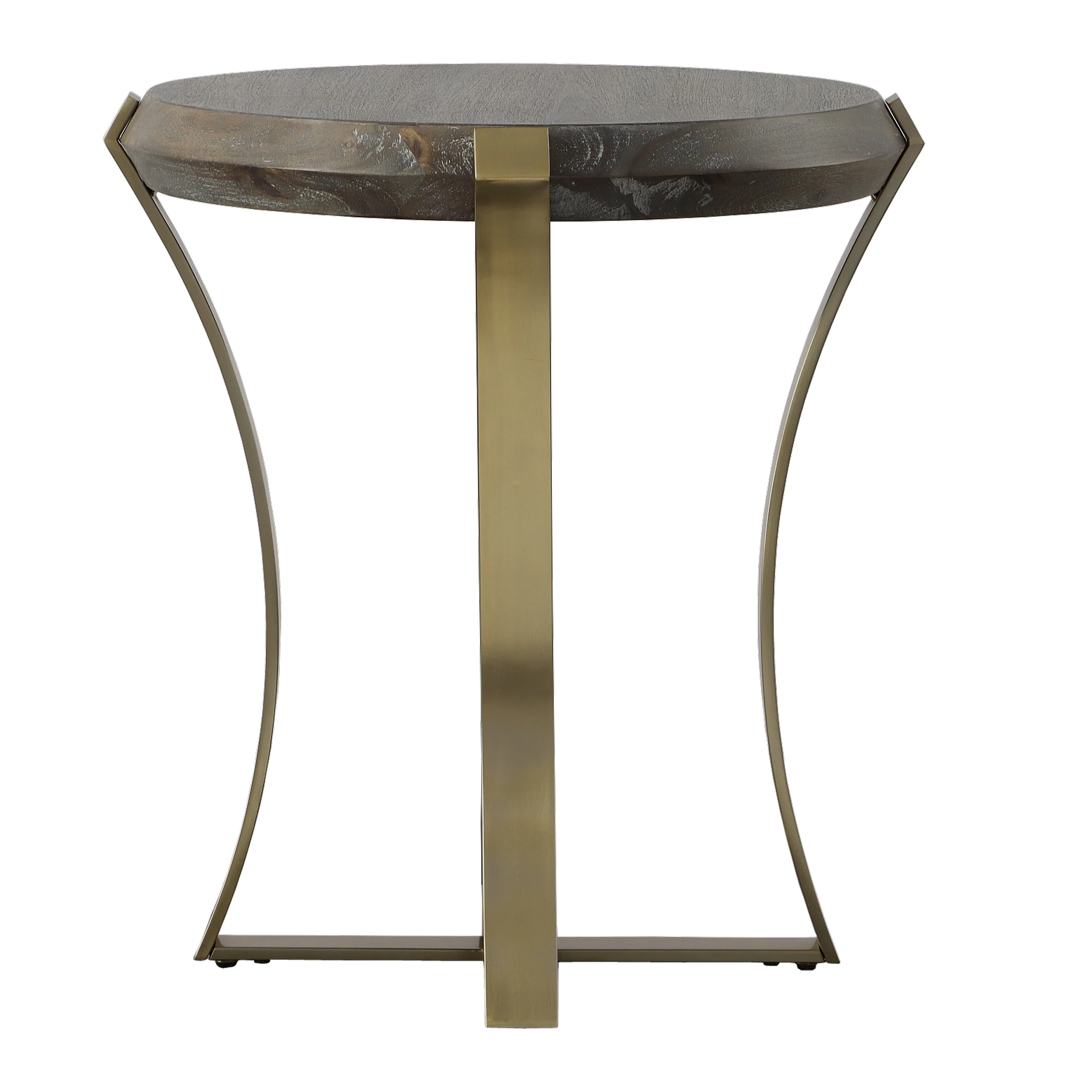 Unite Brass Leg Wood Side Table - Image 3