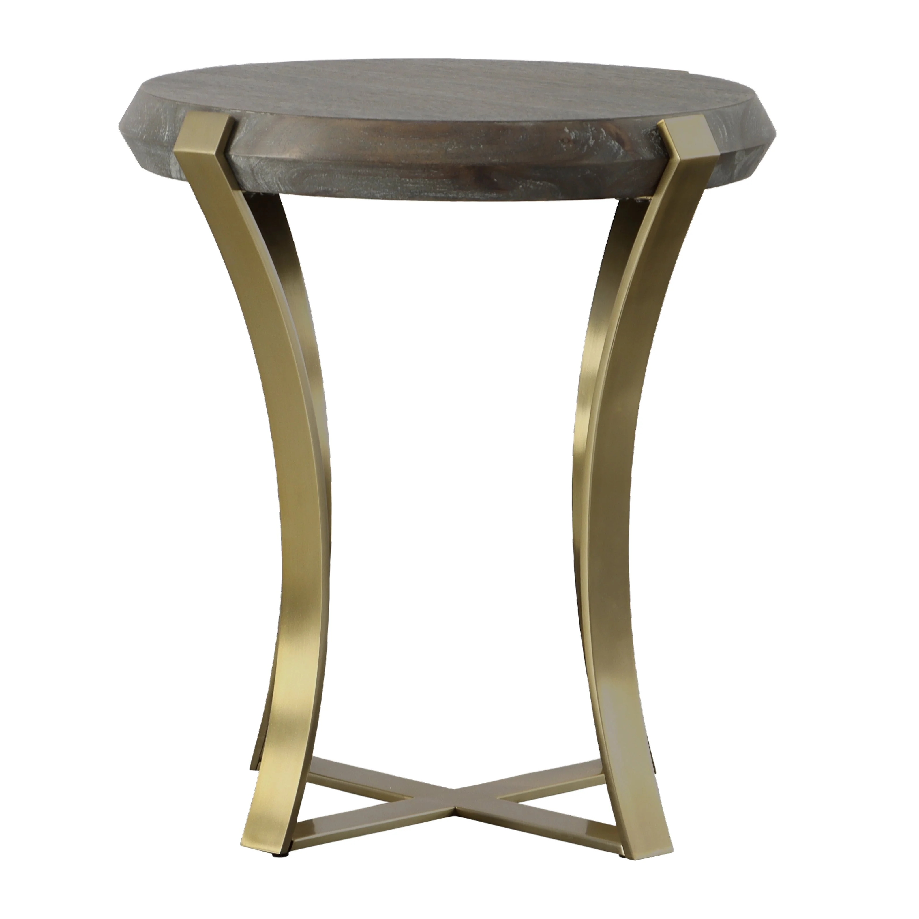 Unite Brass Leg Wood Side Table - Image 4