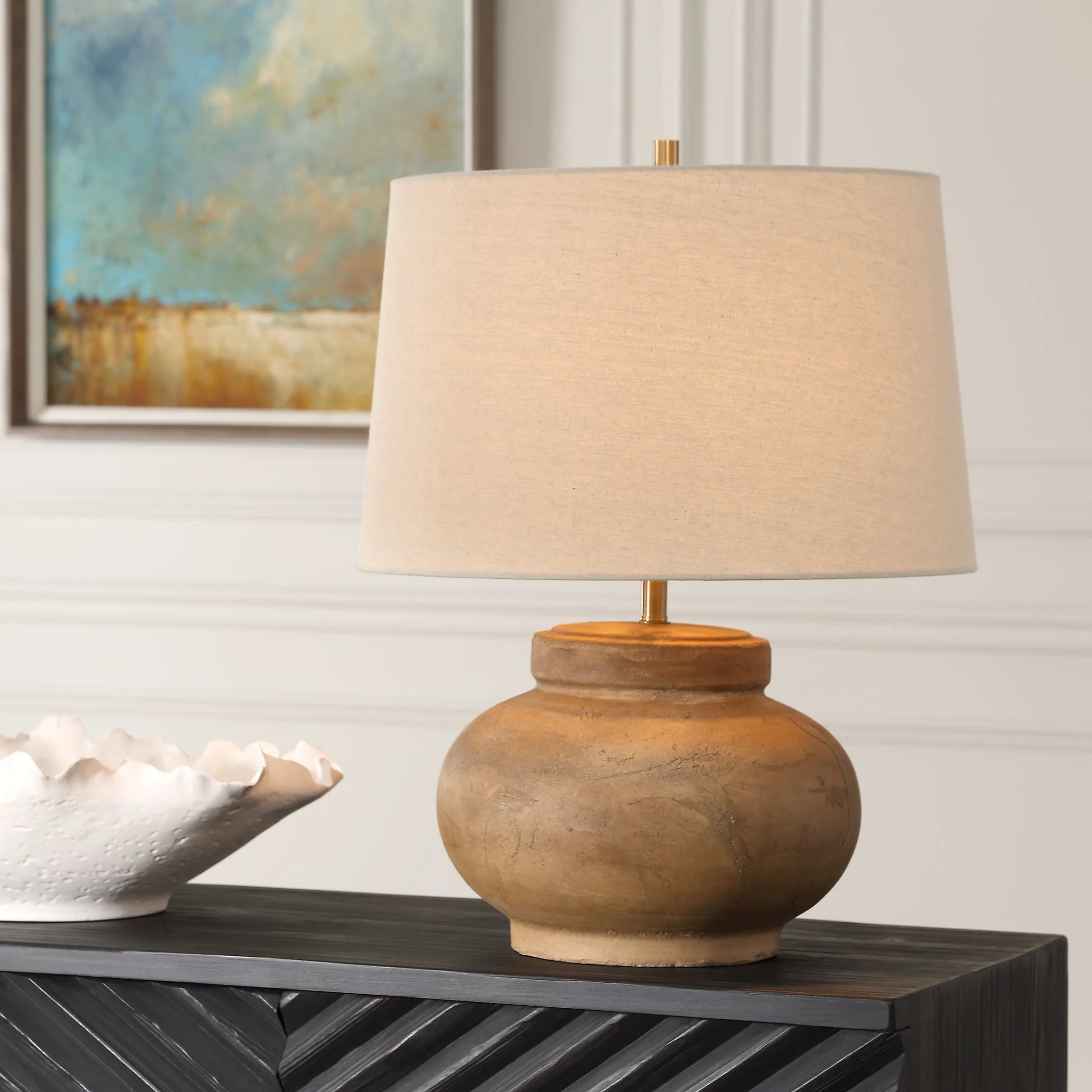 Urbino Aged Terracotta Table Lamp - Image 2