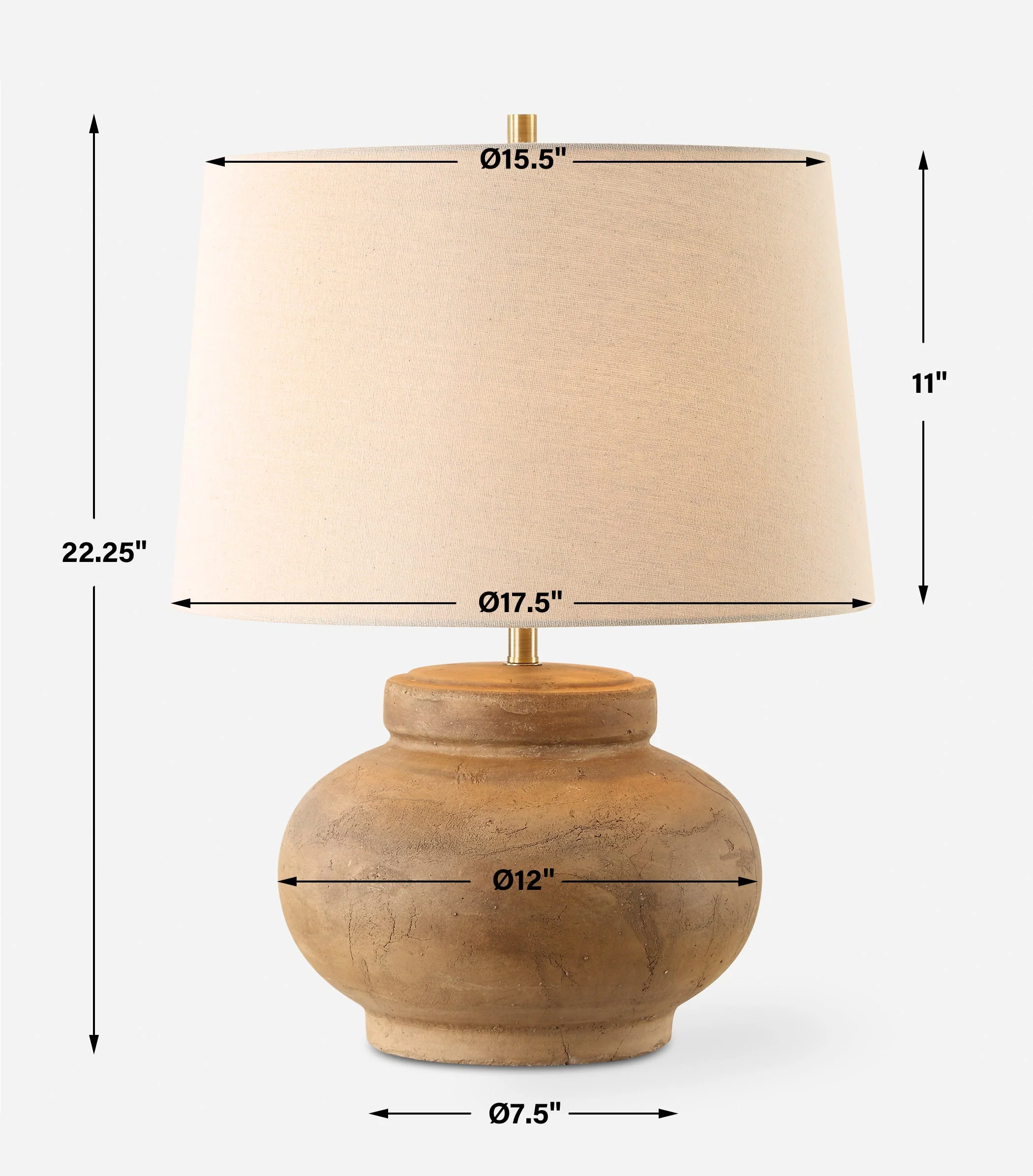 Urbino Aged Terracotta Table Lamp - Image 3