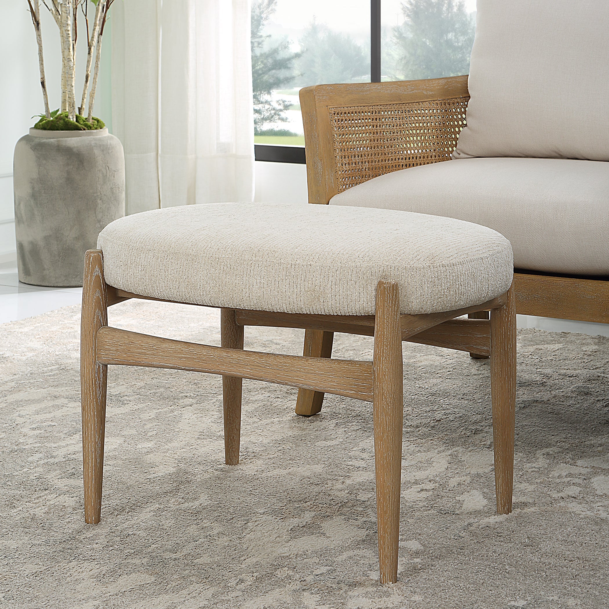Uttermost Acrobat Off-White Small Bench - Image 2