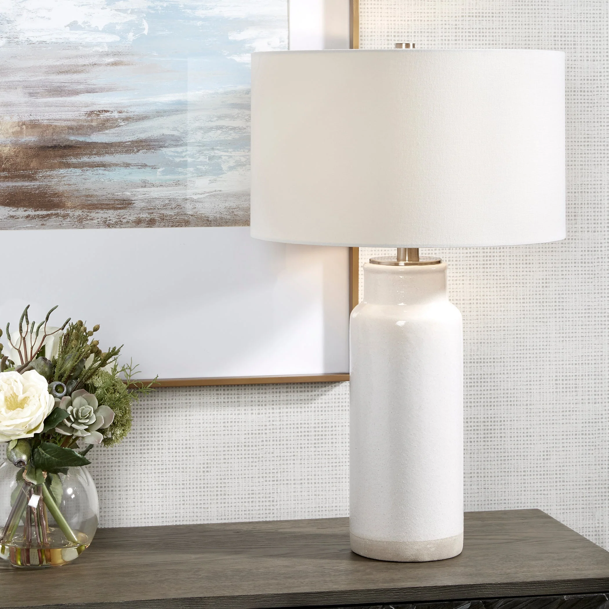Uttermost Albany White Farmhouse Table Lamp - Image 2