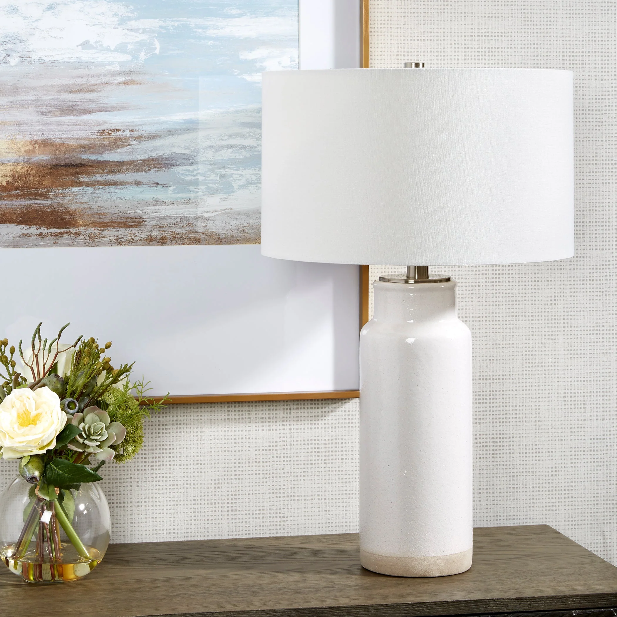 Uttermost Albany White Farmhouse Table Lamp - Image 5