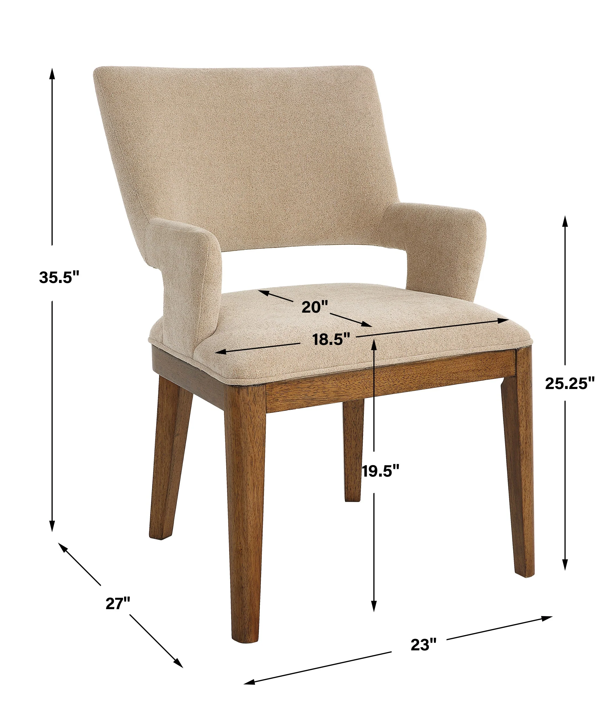 Uttermost Aspect Mid-Century Dining Chair - Image 3
