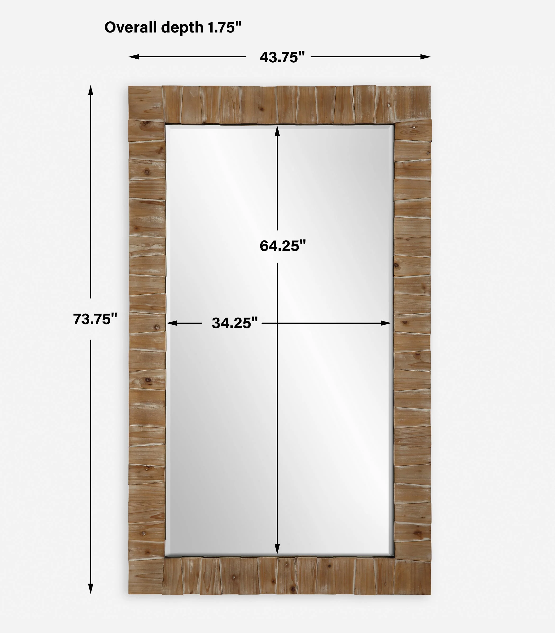 Uttermost Ayanna Gray Washed Wood Mirror - Image 3