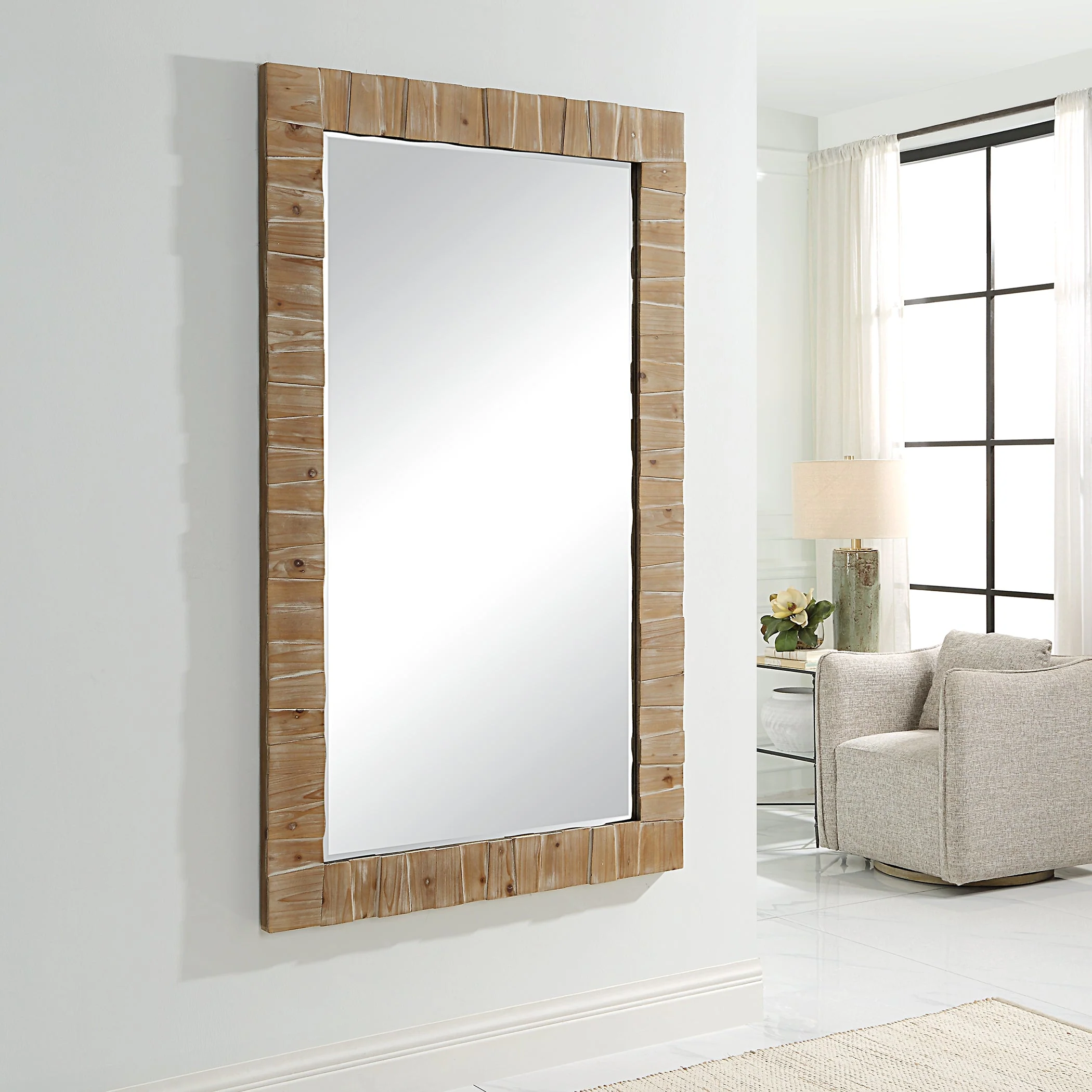 Uttermost Ayanna Gray Washed Wood Mirror - Image 4
