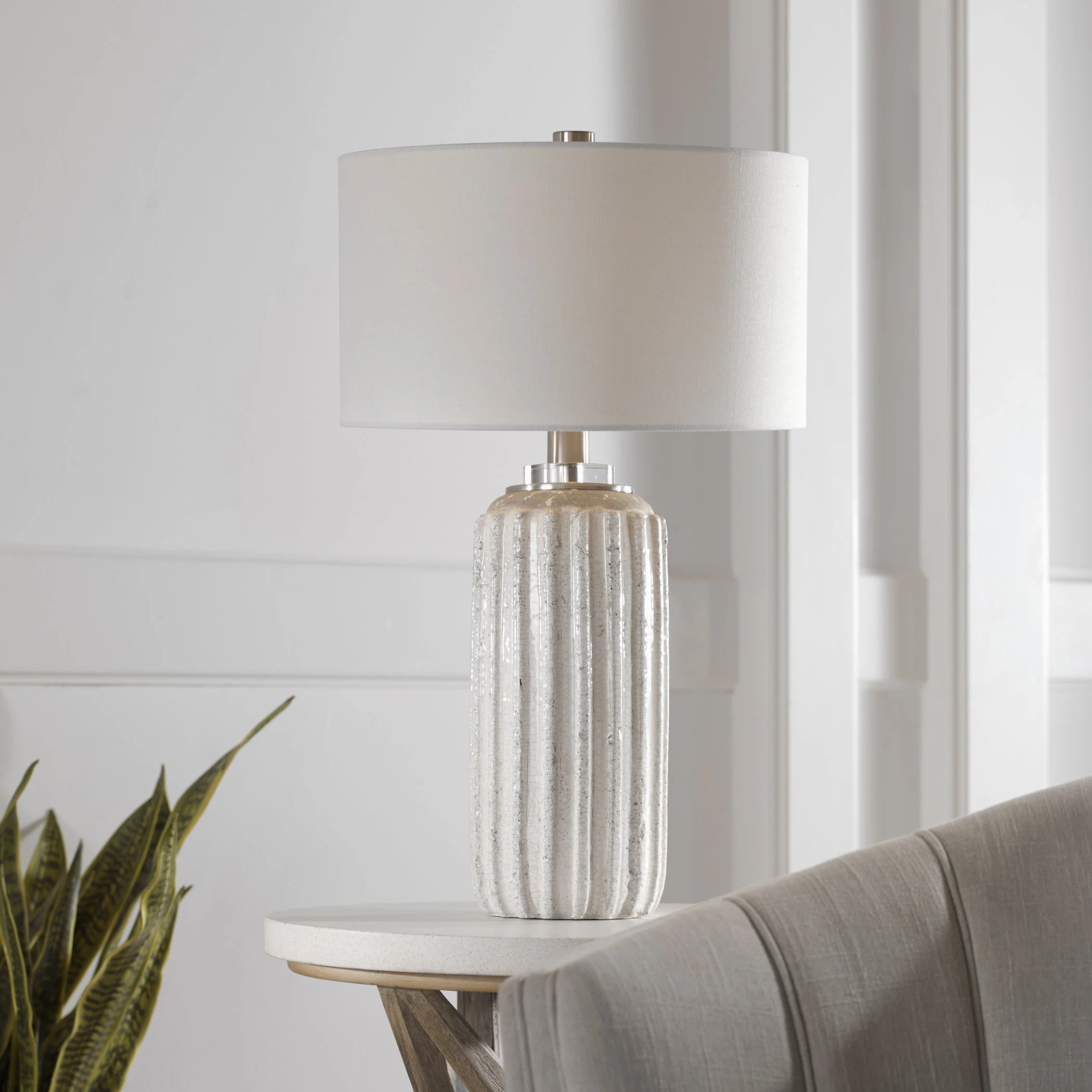 Uttermost Azariah White Crackle Table Lamp - Image 2