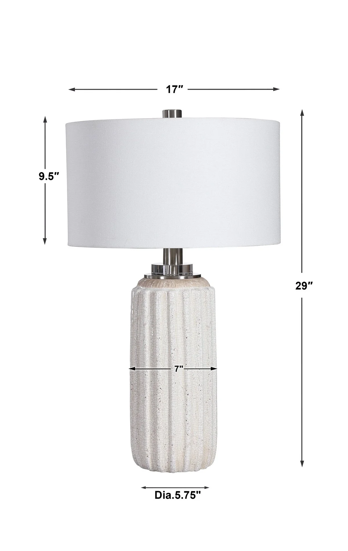 Uttermost Azariah White Crackle Table Lamp - Image 4