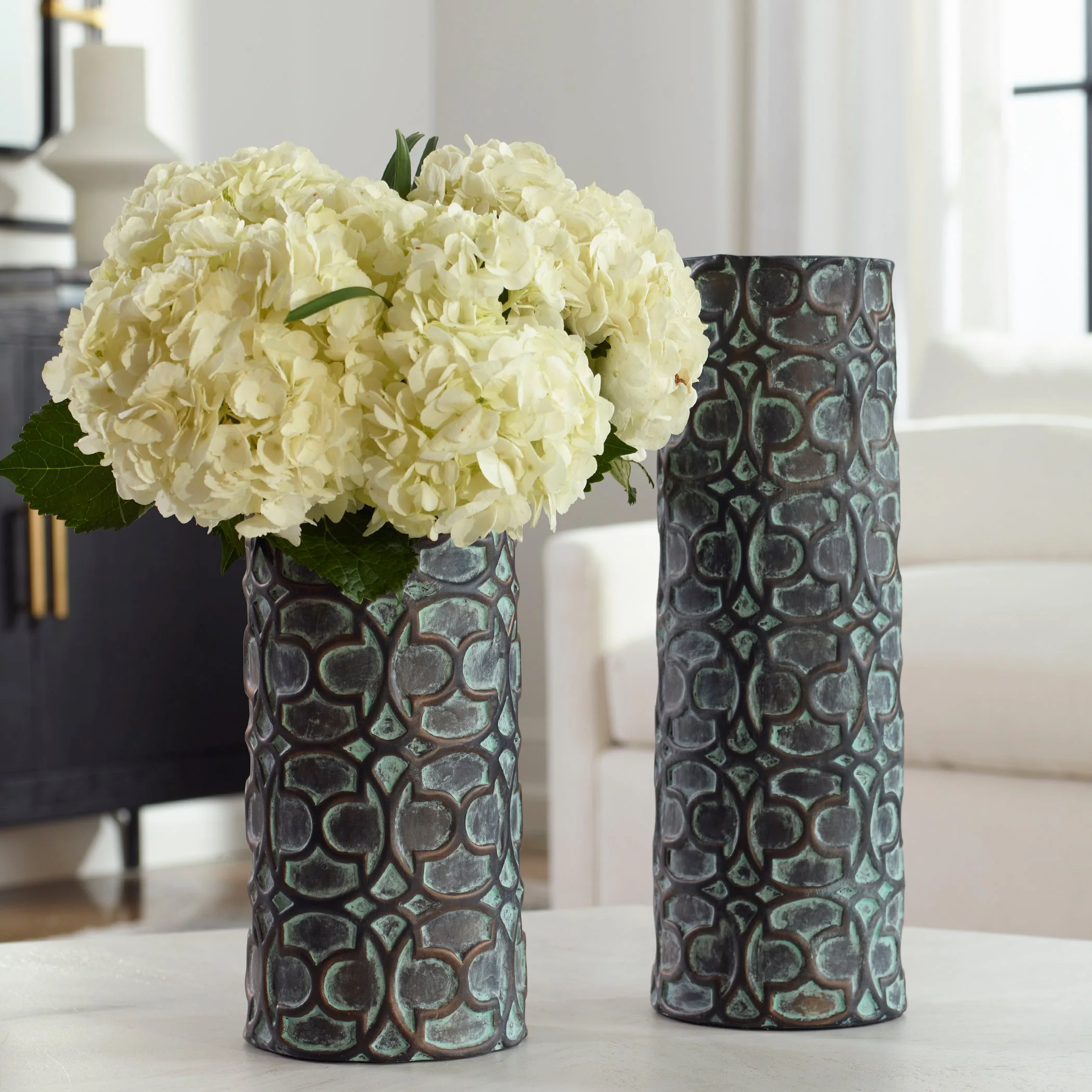Uttermost Baltra Bronze Patina Vases, S/2 - Image 2