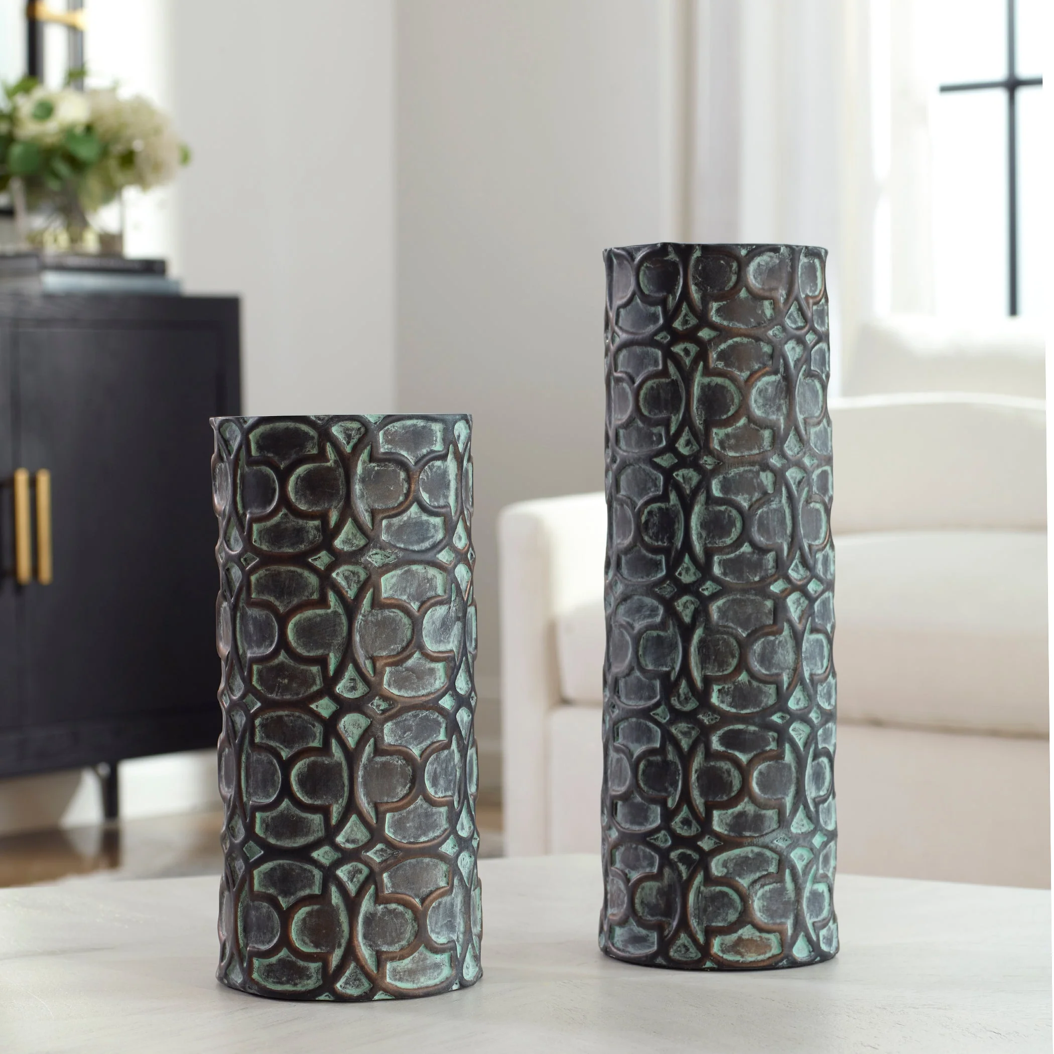 Uttermost Baltra Bronze Patina Vases, S/2 - Image 3
