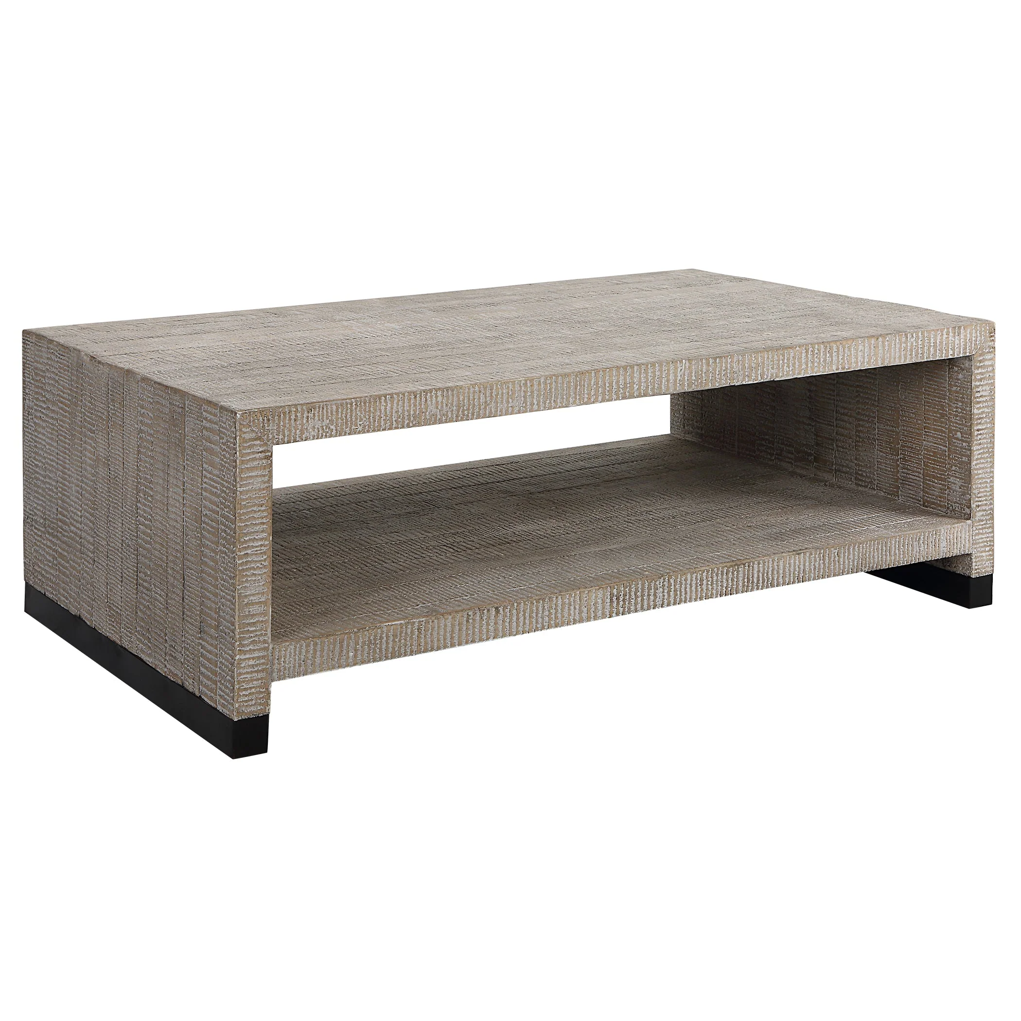 Uttermost Bosk White Washed Coffee Table - Image 5