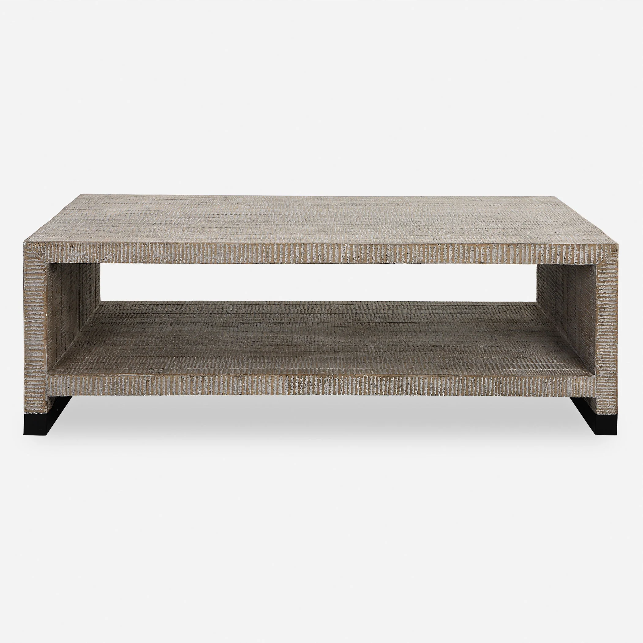 Uttermost Bosk White Washed Coffee Table - Image 6