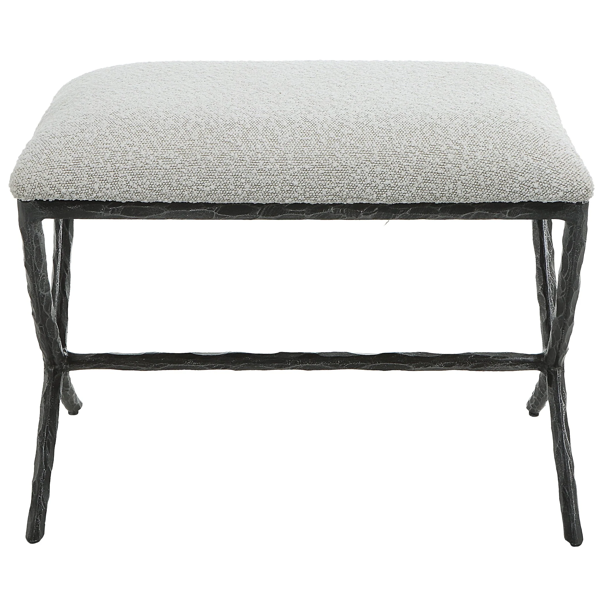 Uttermost Brisby Gray Fabric Small Bench - Image 3