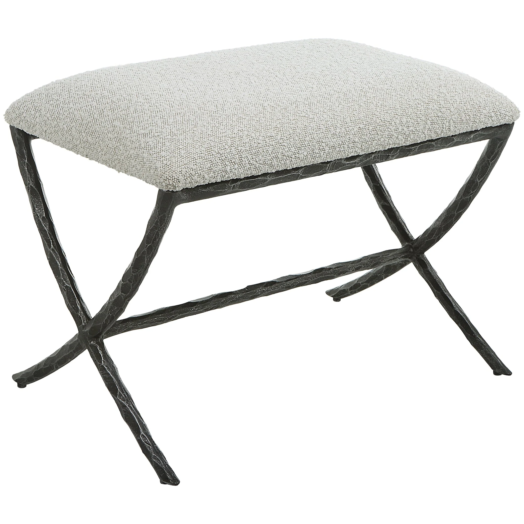 Uttermost Brisby Gray Fabric Small Bench - Image 6