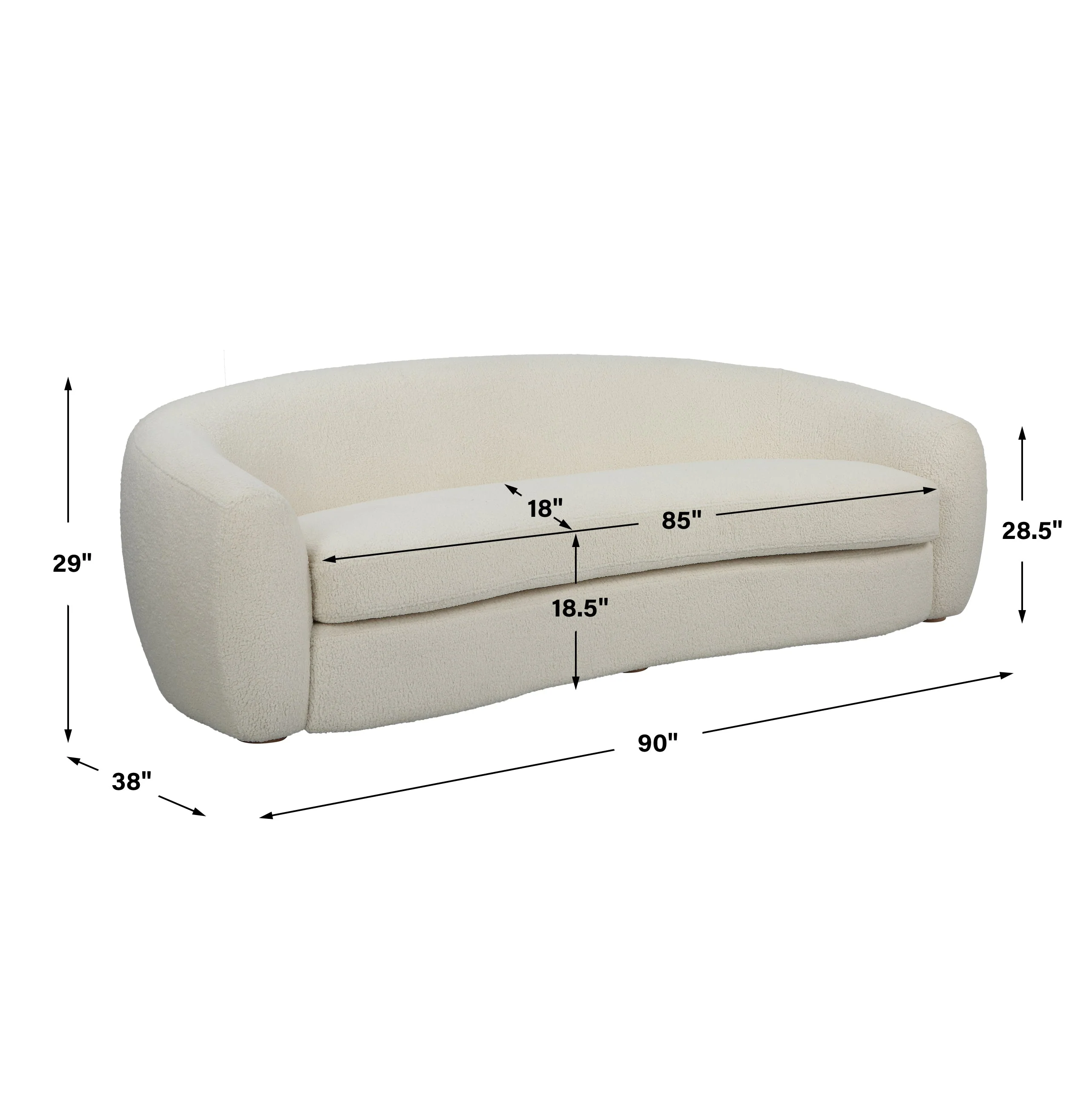 Uttermost Capra Art Deco White Sofa - Image 4