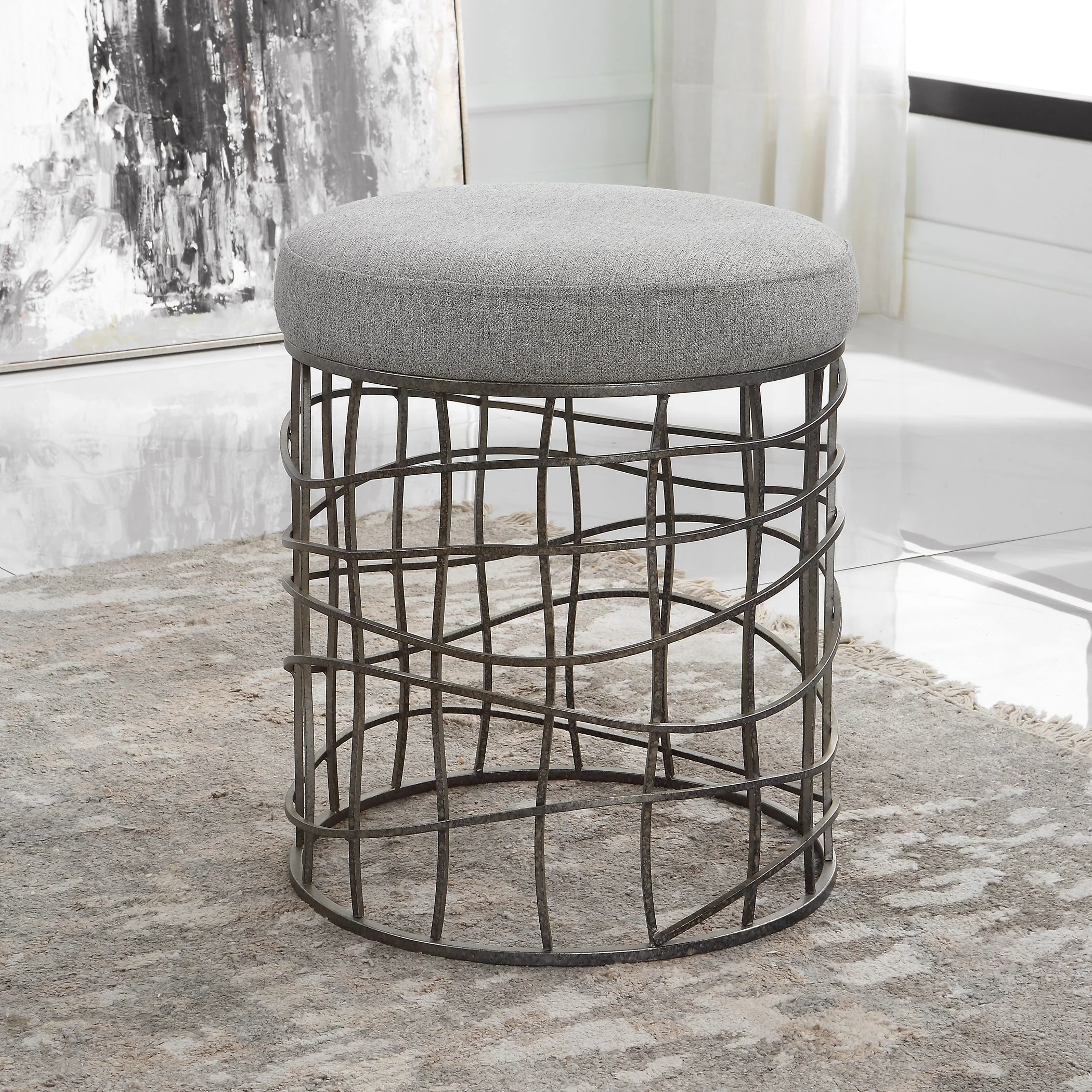Uttermost Carnival Iron Round Accent Stool - Image 2