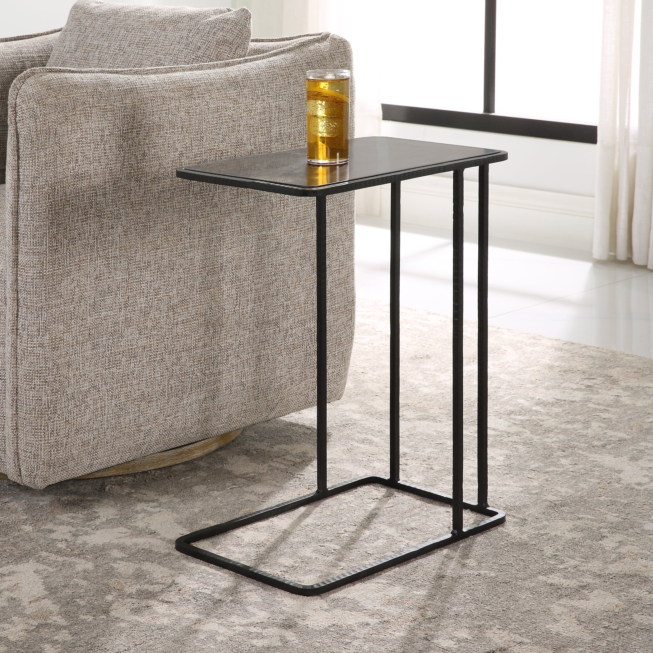 Uttermost Cavern Stone & Iron Accent Table - Image 2