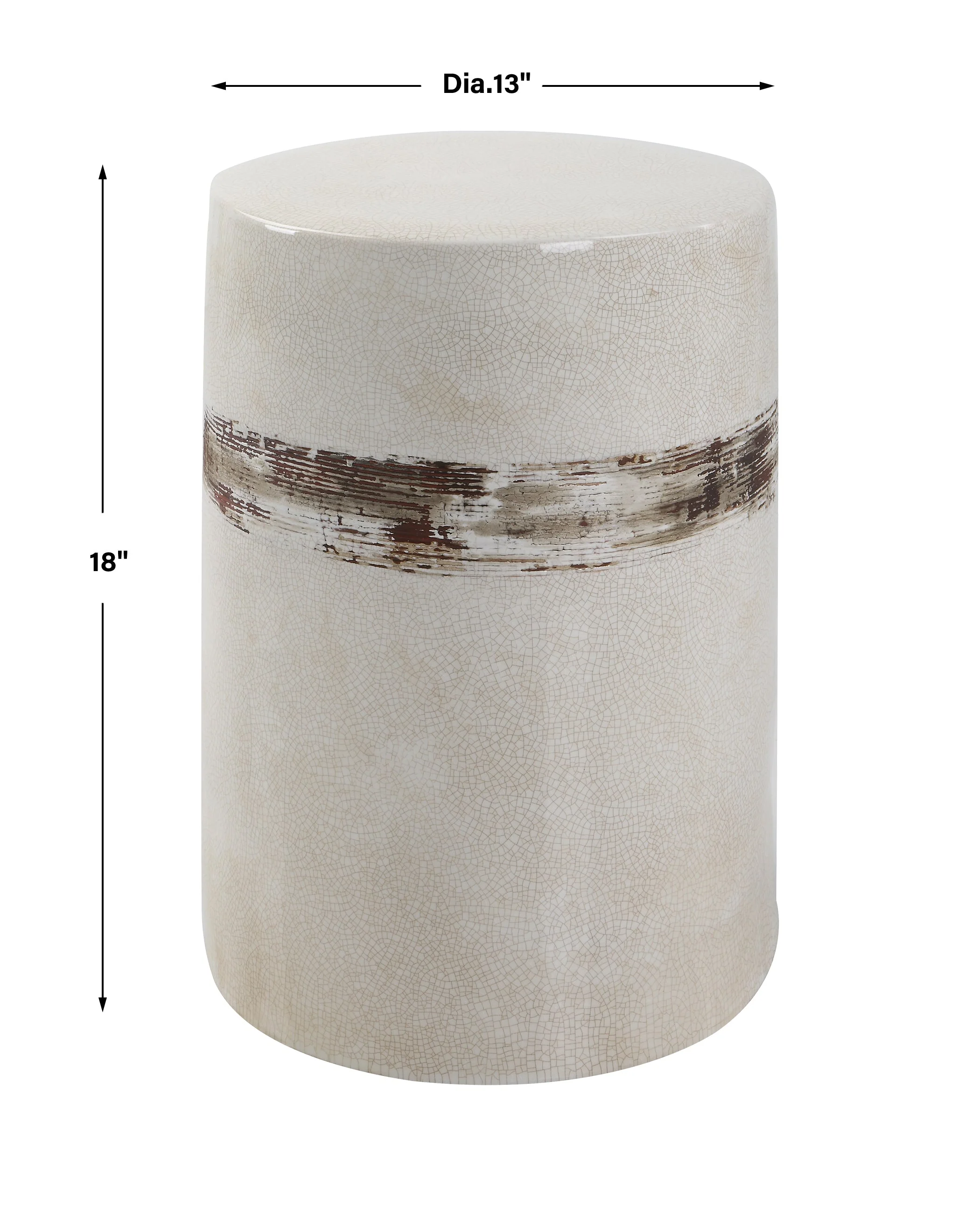 Uttermost Comanche White Ceramic Garden Stool - Image 3