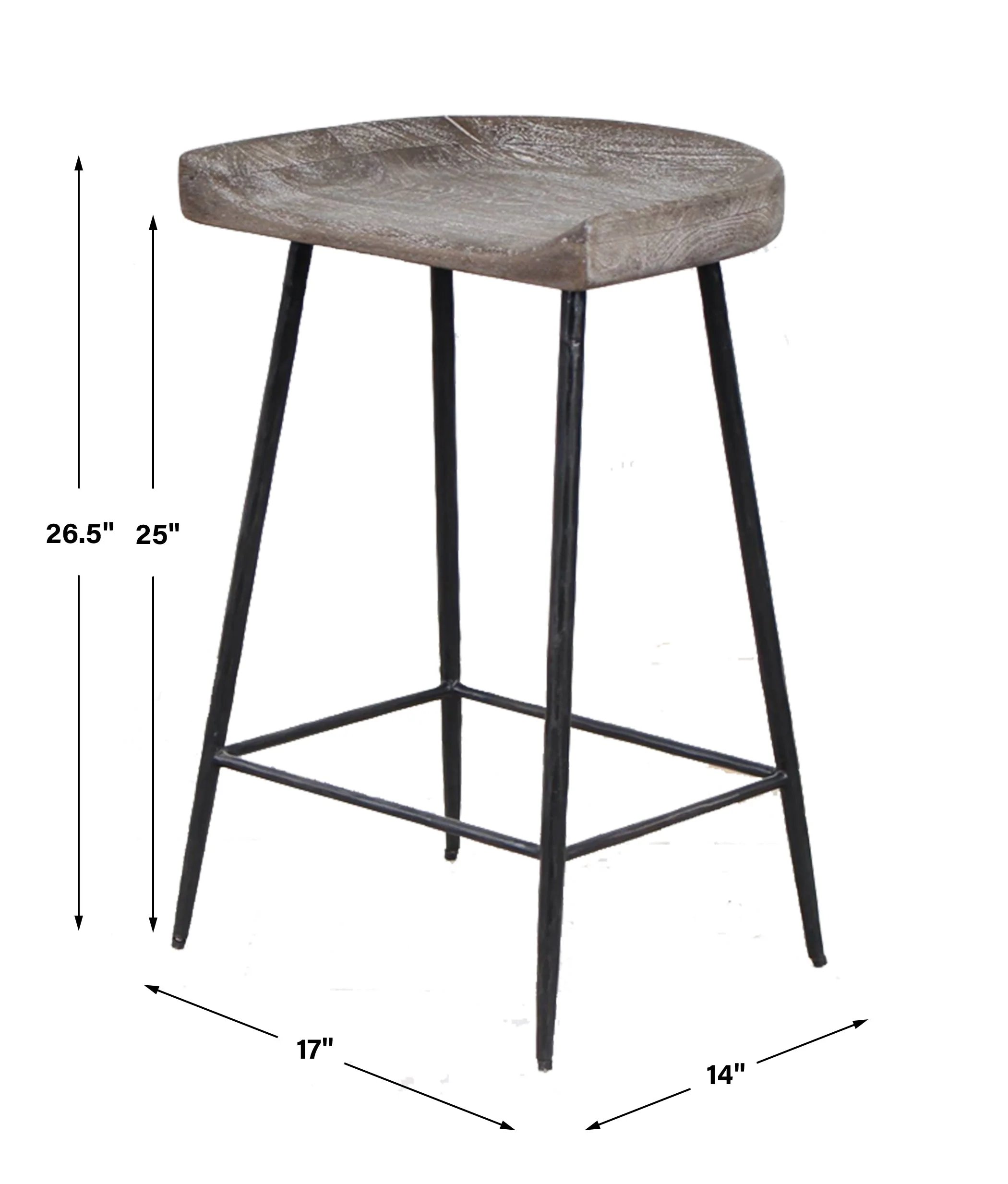 Uttermost Cordova Carved Wood Counter Stool - Image 4