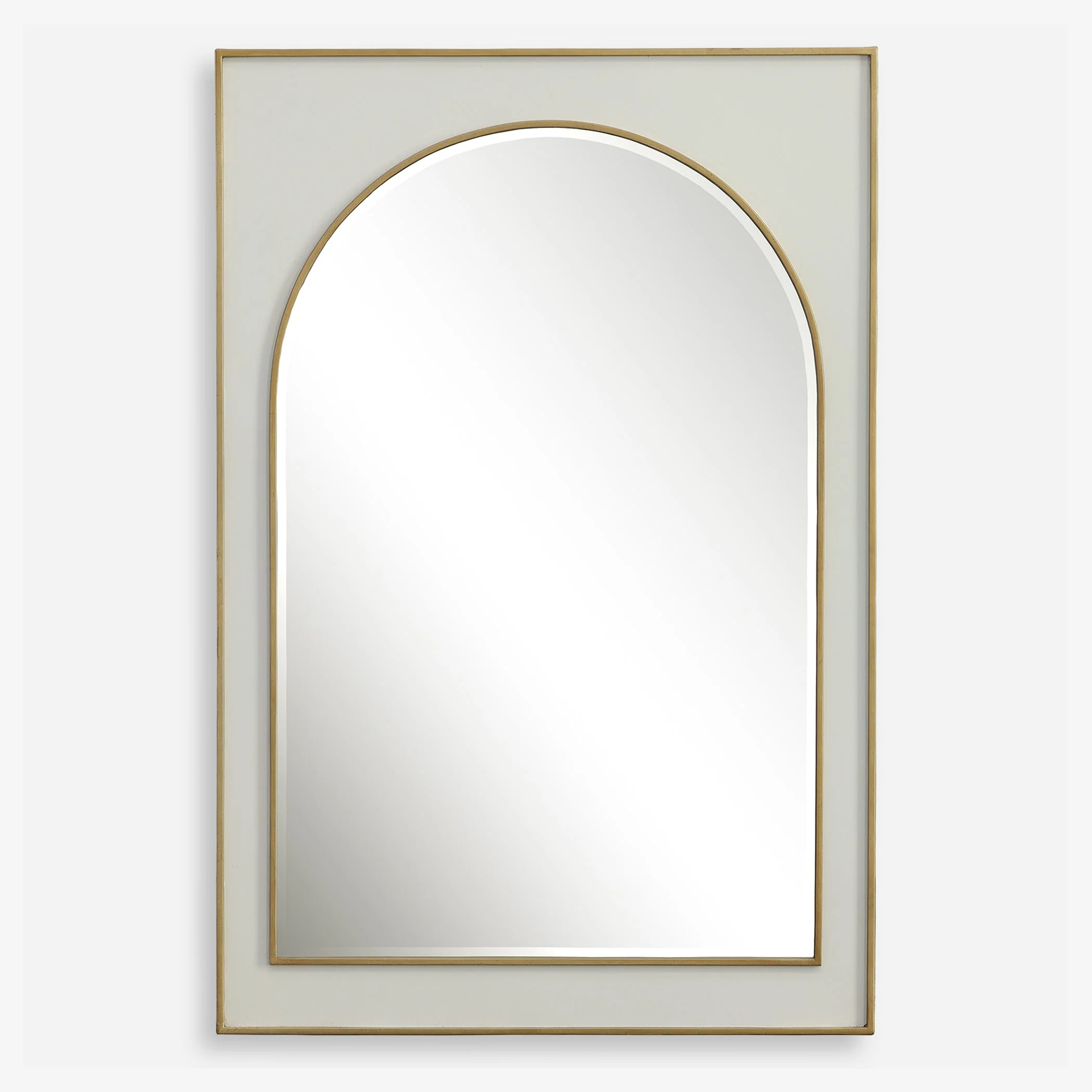 Uttermost Crisanta Gloss White Arch Mirror - Image 3