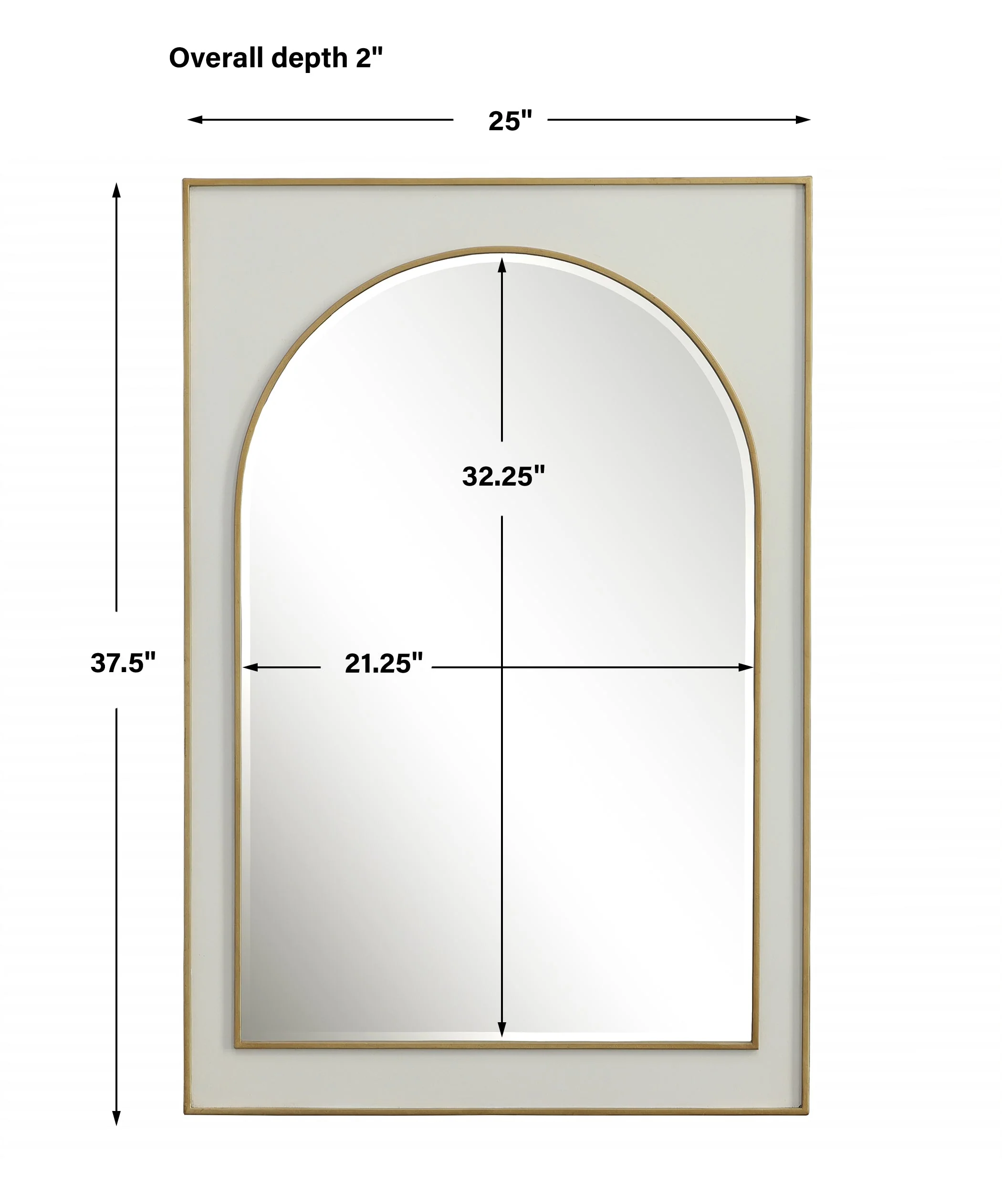 Uttermost Crisanta Gloss White Arch Mirror - Image 4