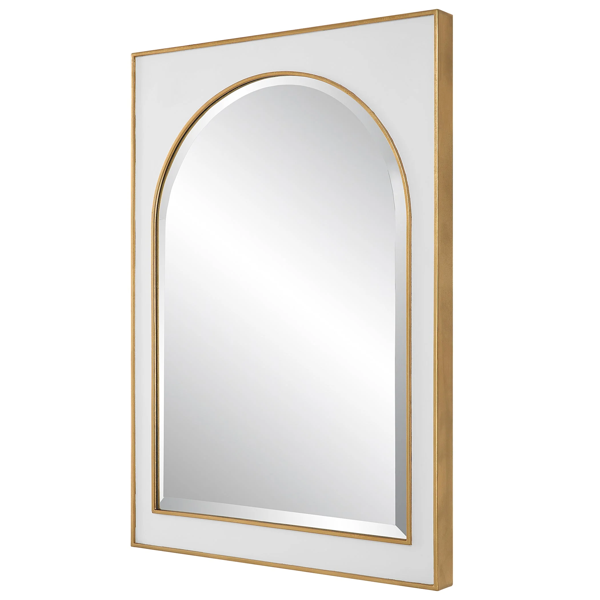 Uttermost Crisanta Gloss White Arch Mirror - Image 6