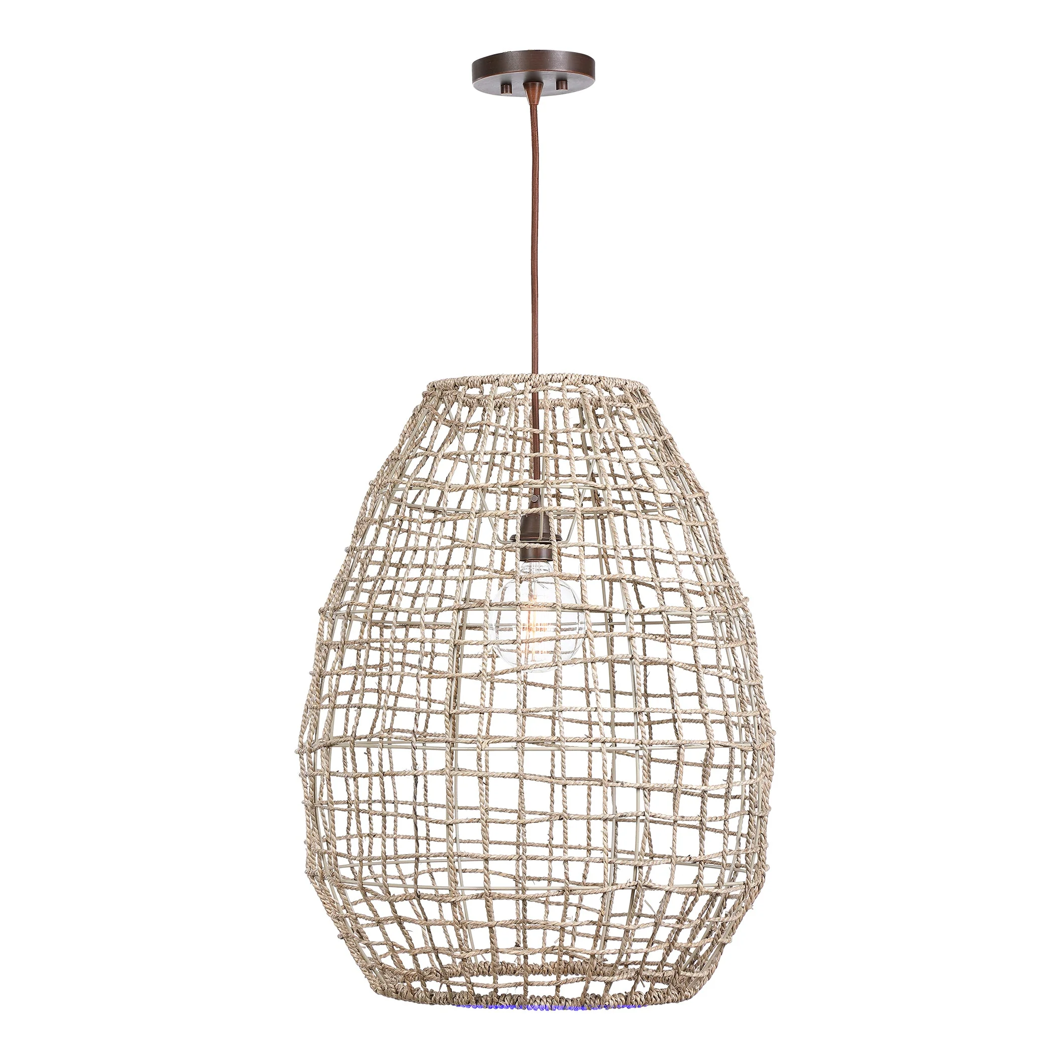 Uttermost Cross Weave 1 Light Pendant - Image 3