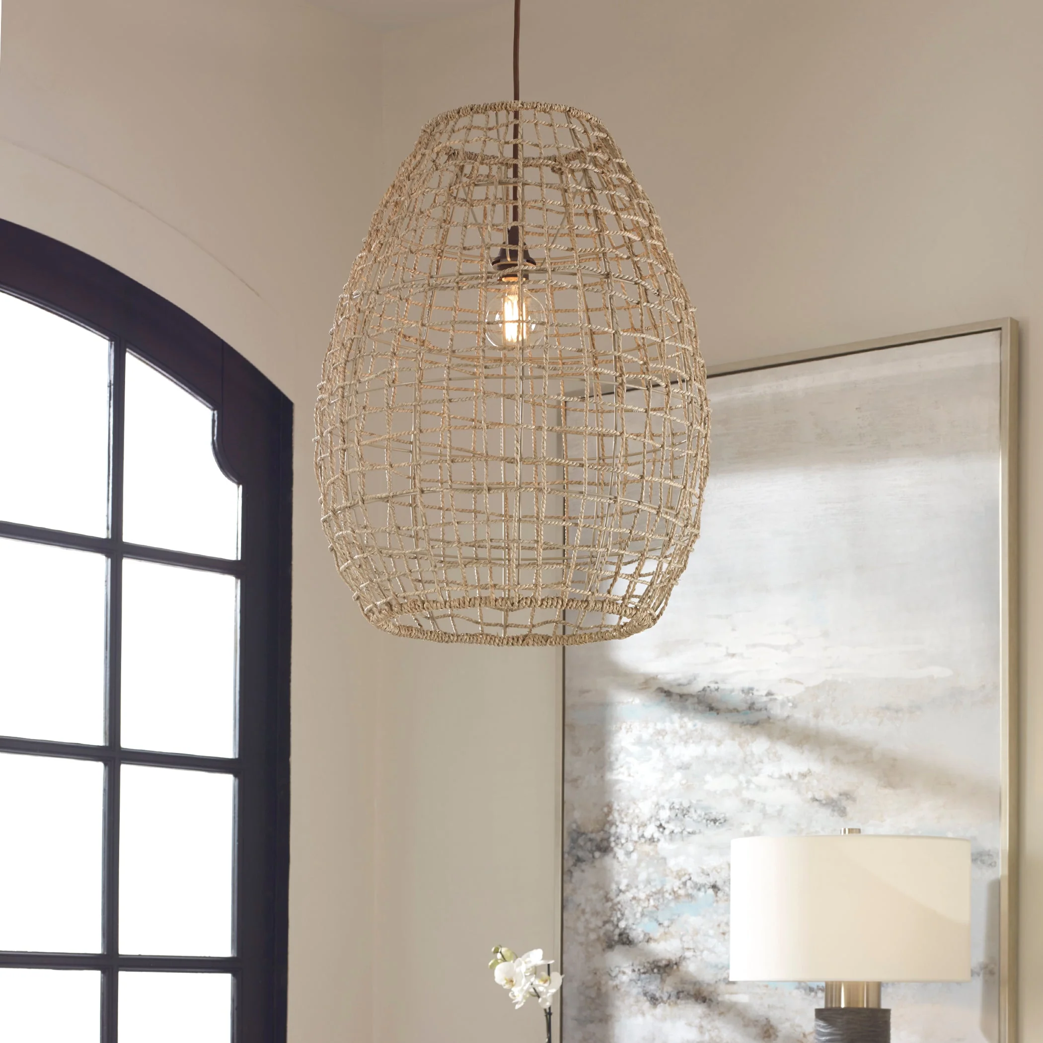 Uttermost Cross Weave 1 Light Pendant - Image 4