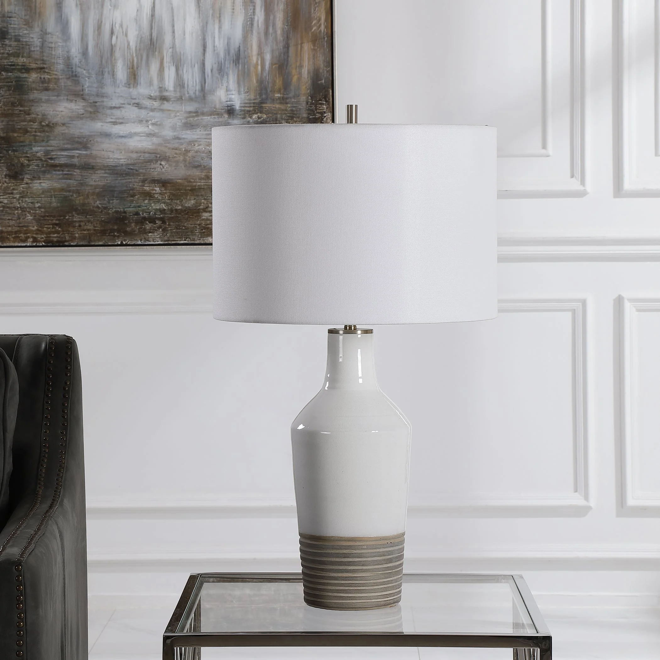 Uttermost Dakota White Crackle Table Lamp - Image 6